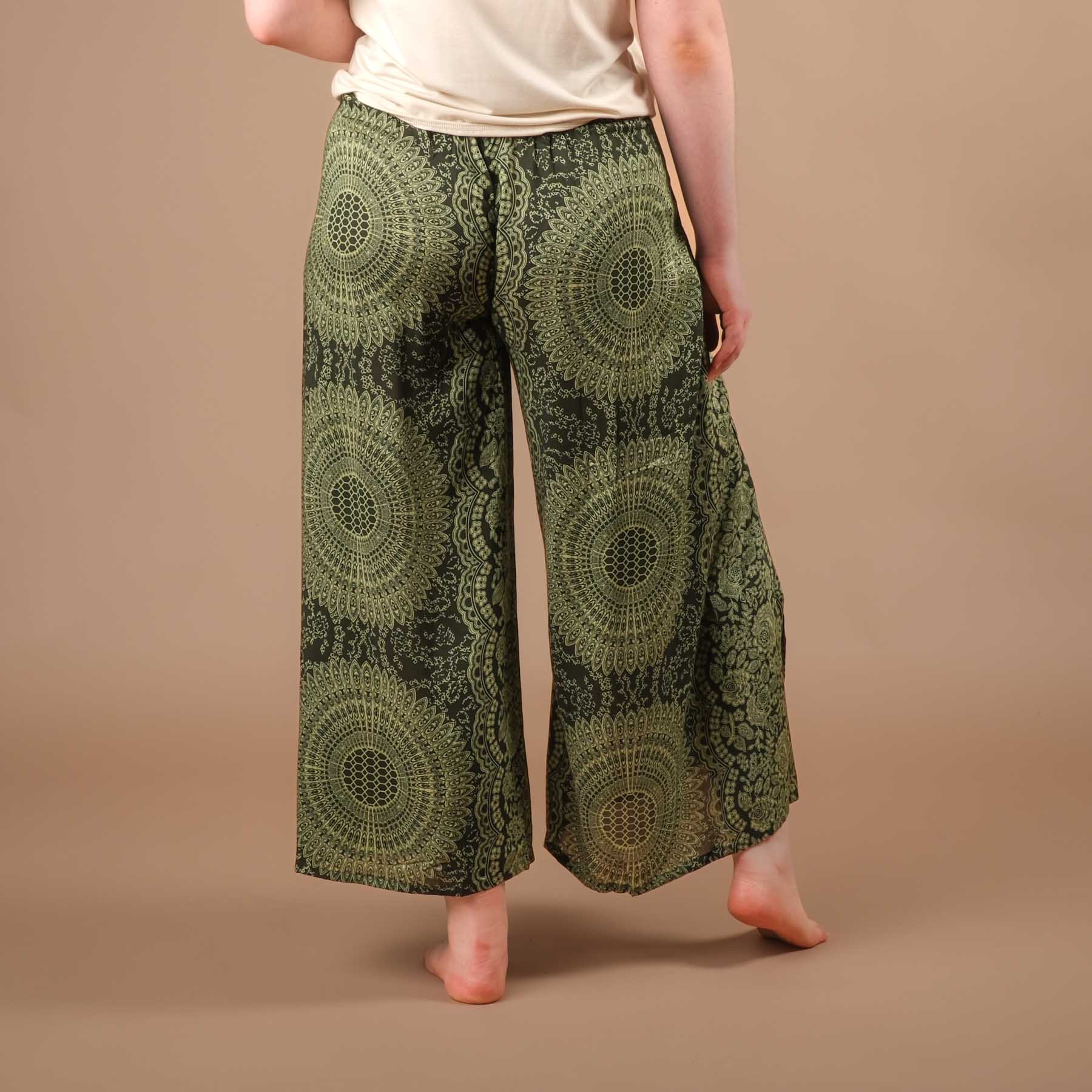 Pantalon palazzo Pantalon marlène Indian Summer olive