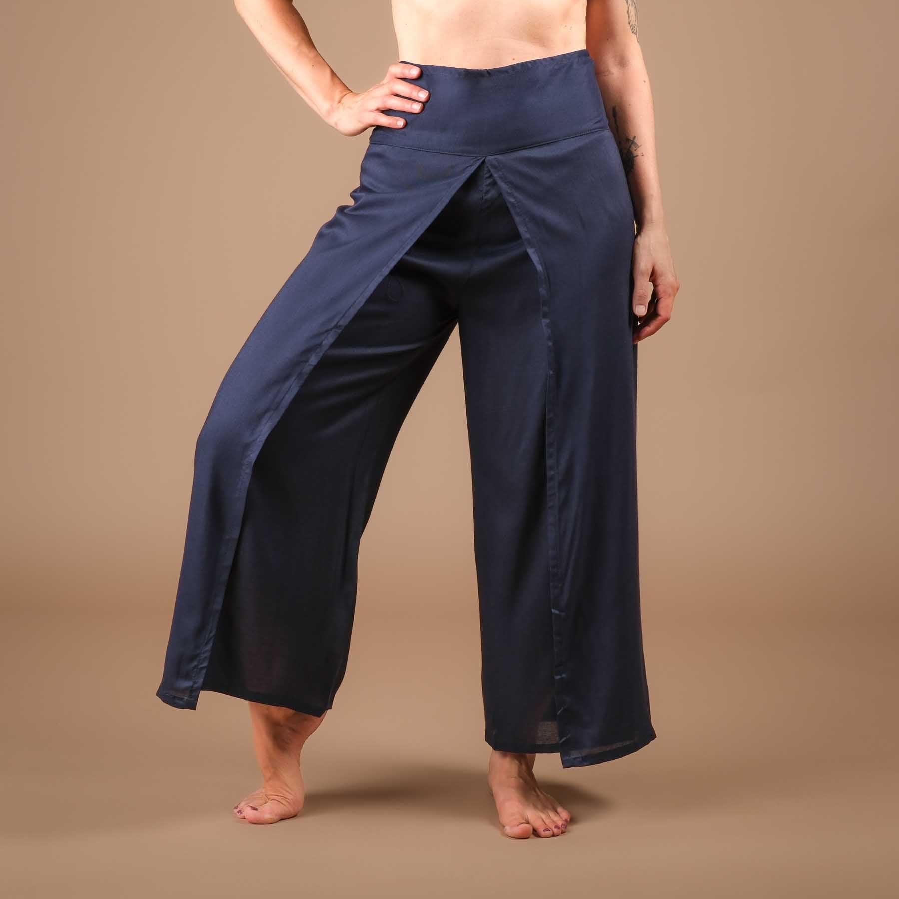 Pantalon Palazzo Pantalon marlène uni bleu marine