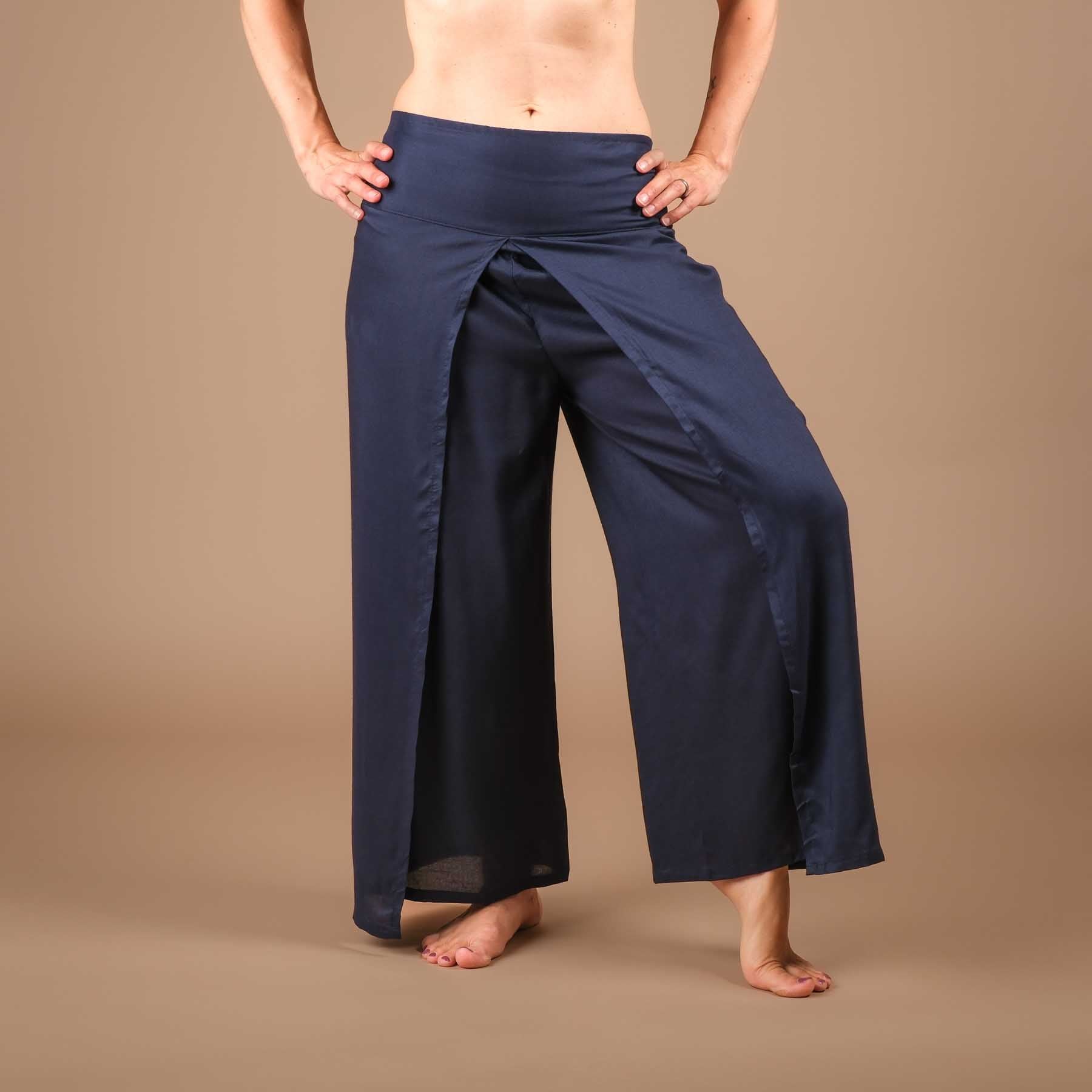 Pantalon Palazzo Pantalon marlène uni bleu marine