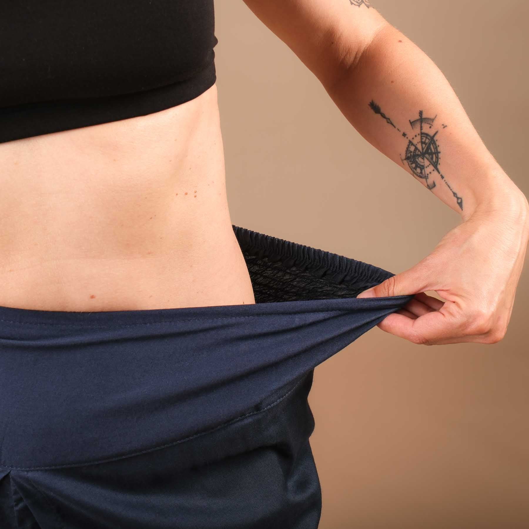 Pantalon Palazzo Pantalon marlène uni bleu marine