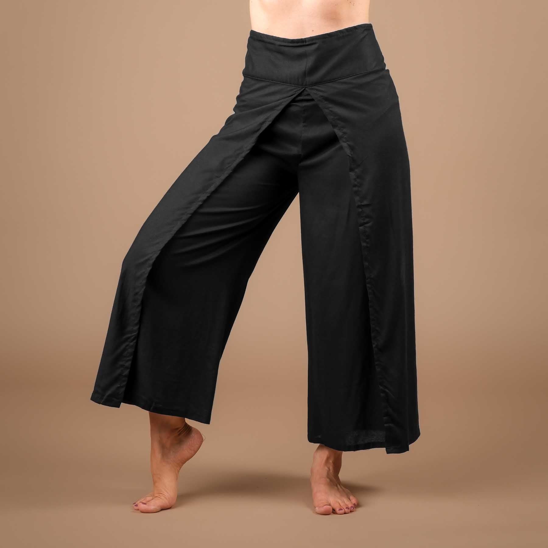 Pantalon palazzo marlène uni noir