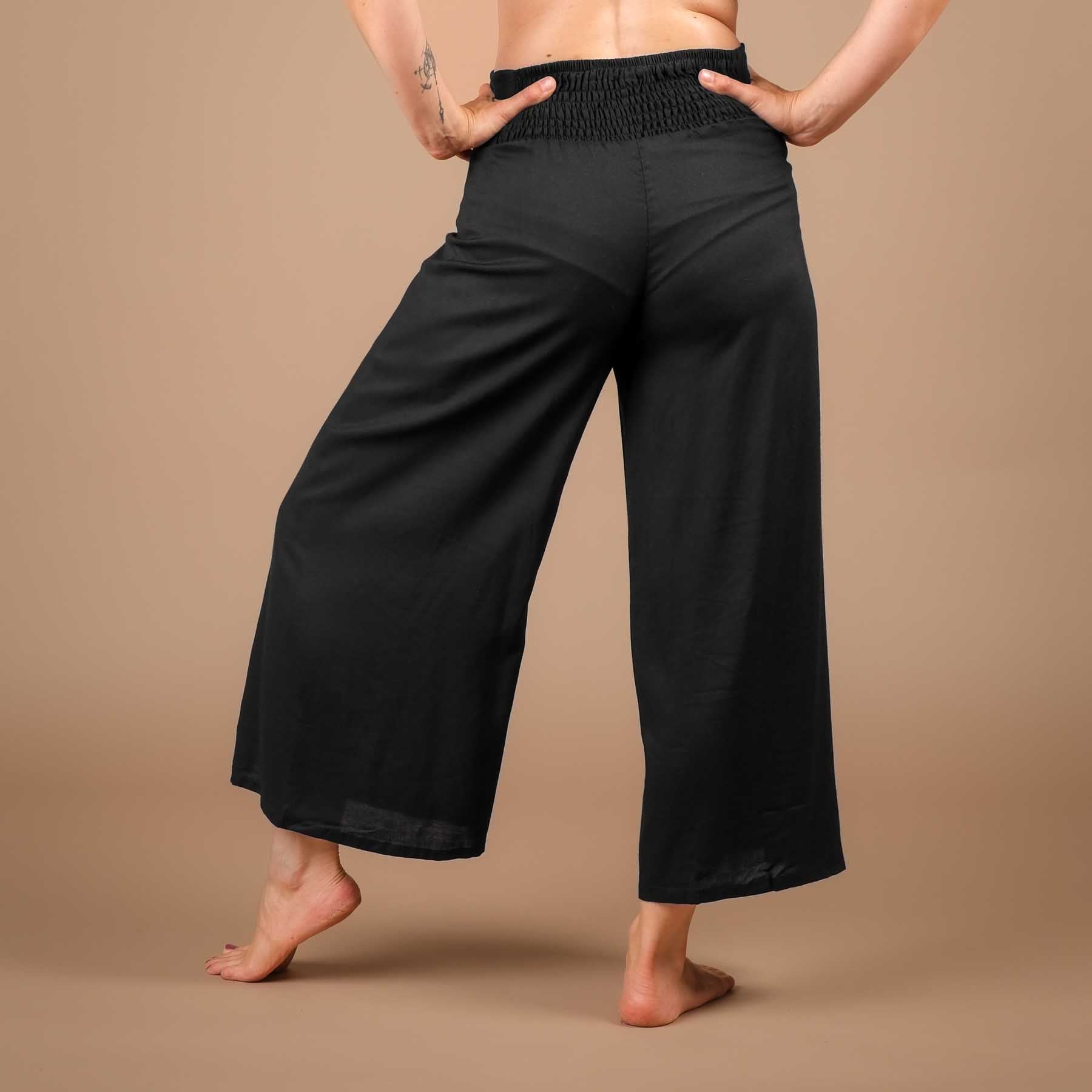 Pantalon palazzo marlène uni noir