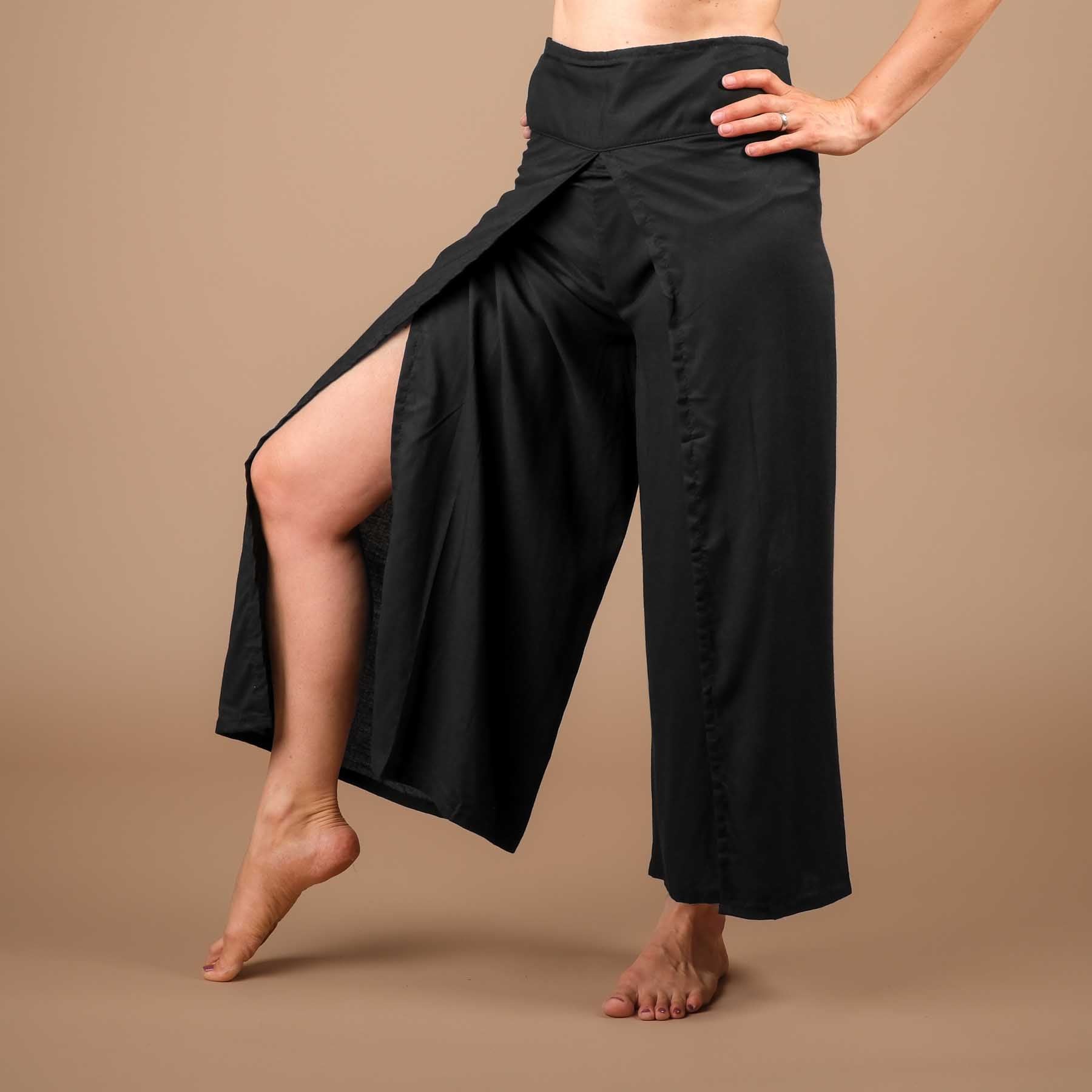 Pantalon palazzo marlène uni noir