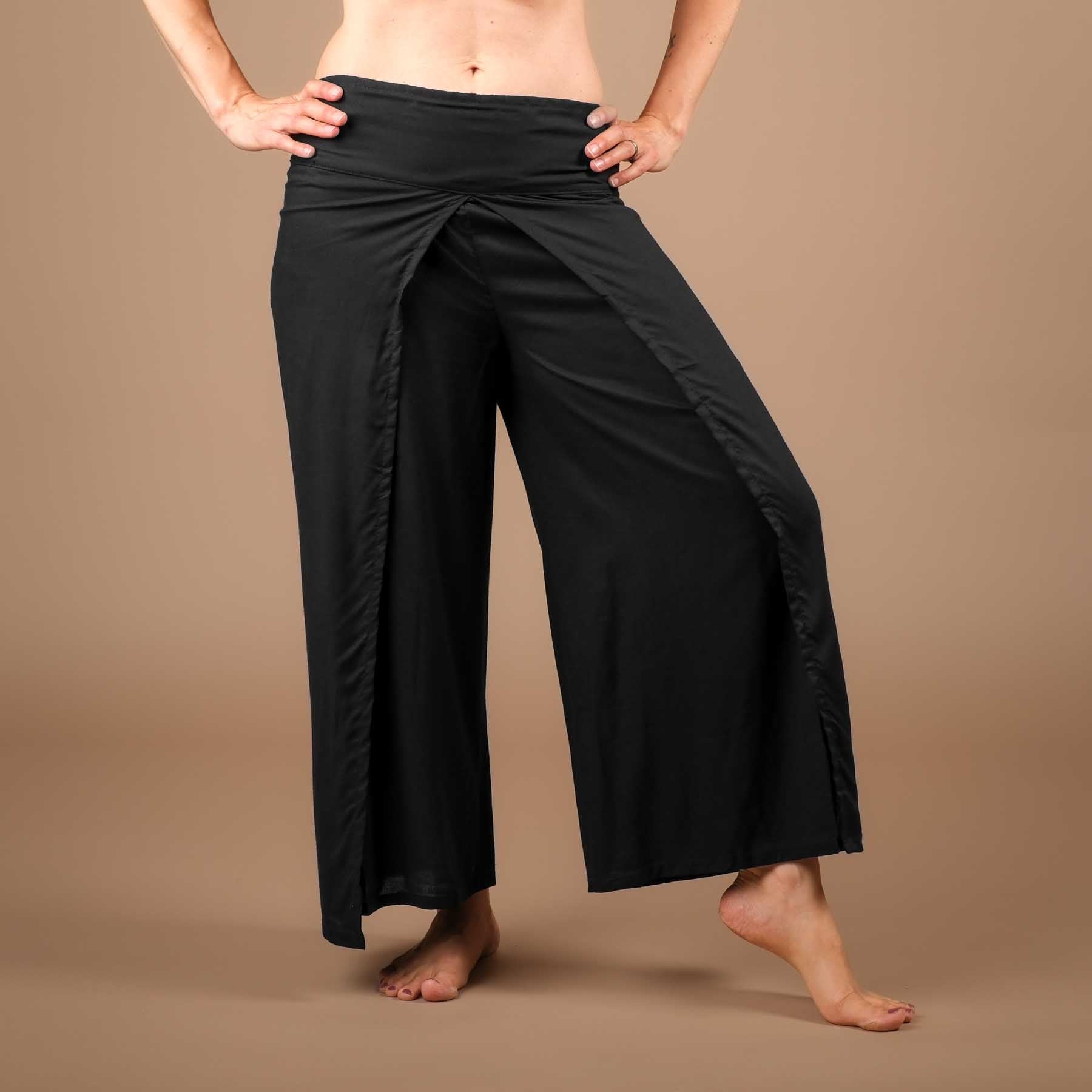 Pantalon palazzo marlène uni noir