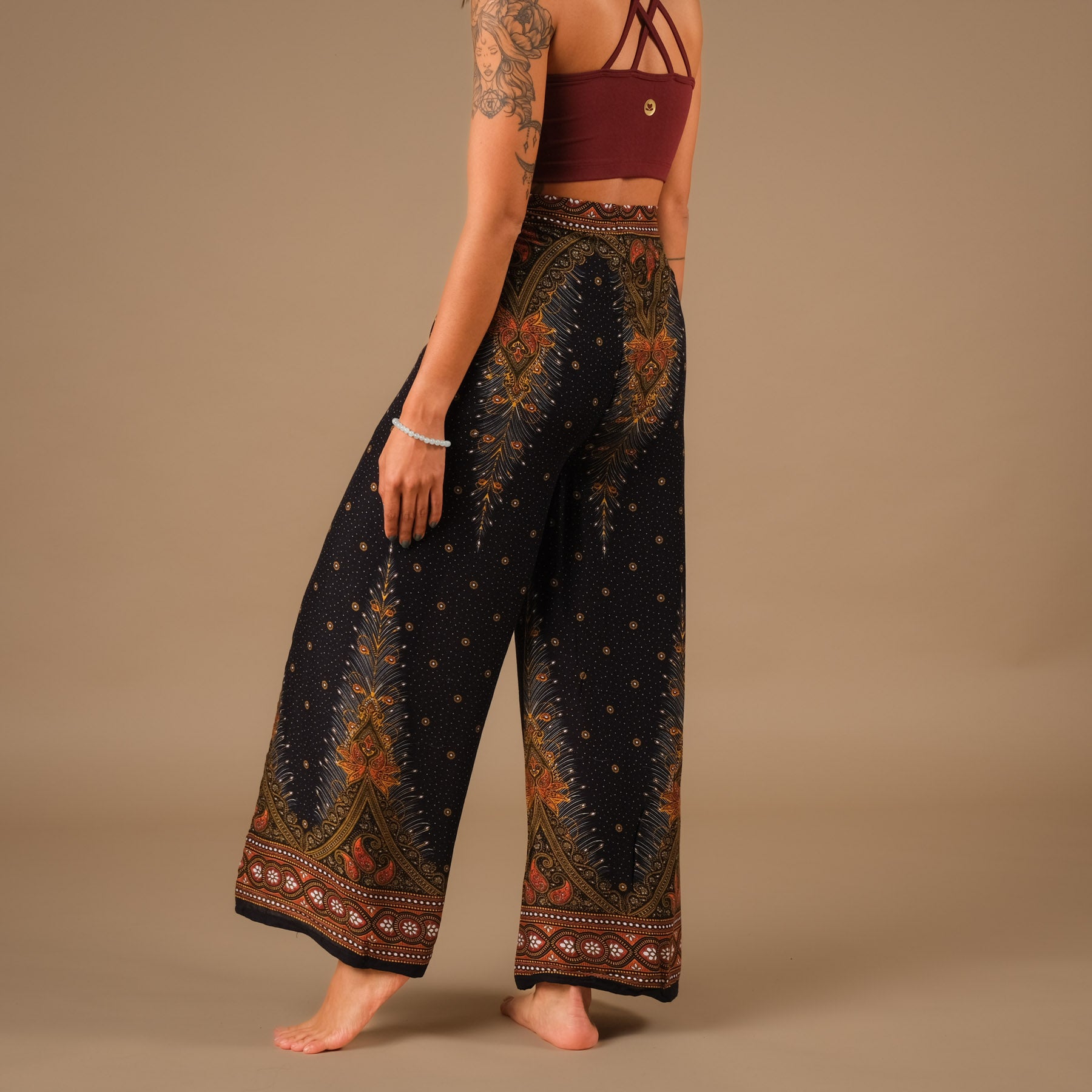Pantalon Palazzo Wrap Feather noir