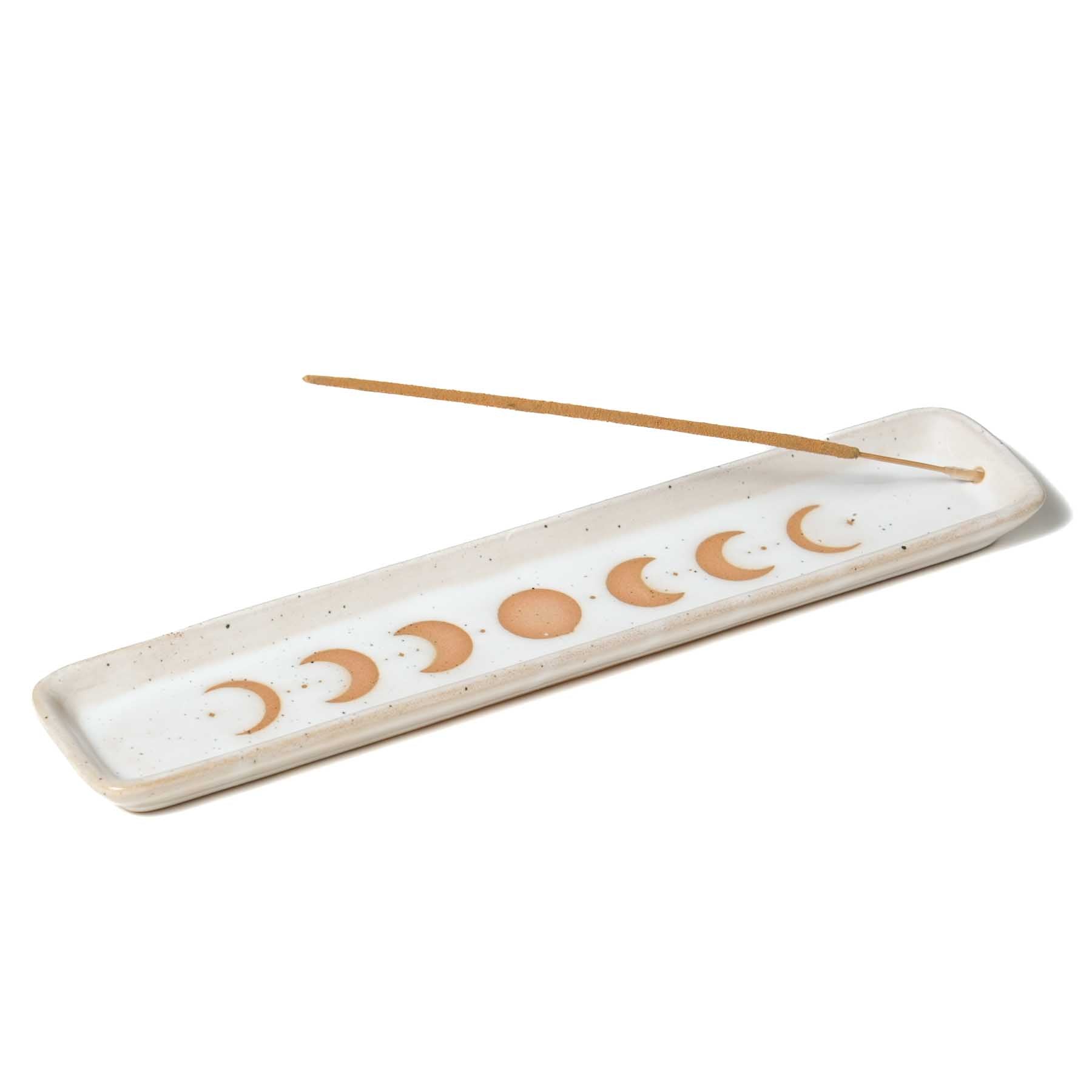 Porte-encens phase de lune en céramique