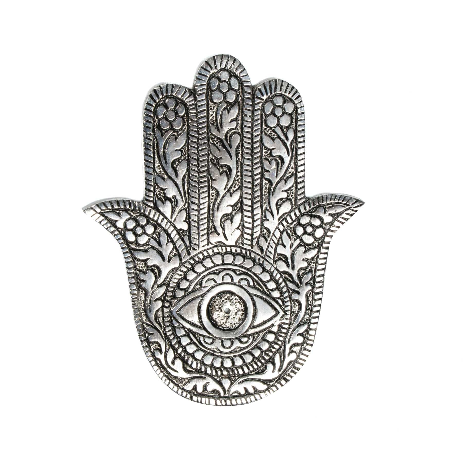 Porte-encens Hamsa main en aluminium