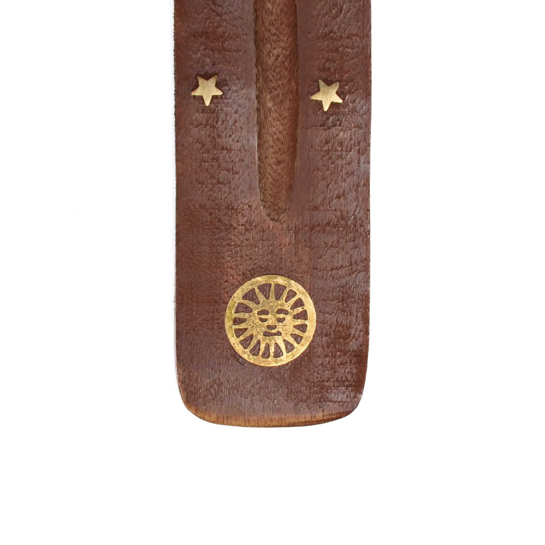 Porte-encens en bois Soleil