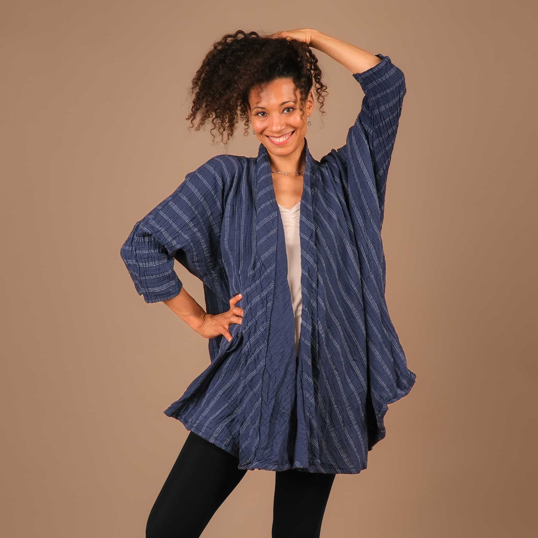 Cardigan d'été en coton navy