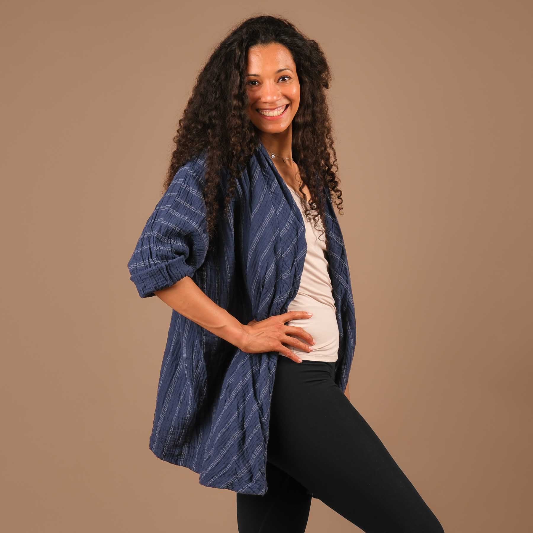 Cardigan d'été en coton navy