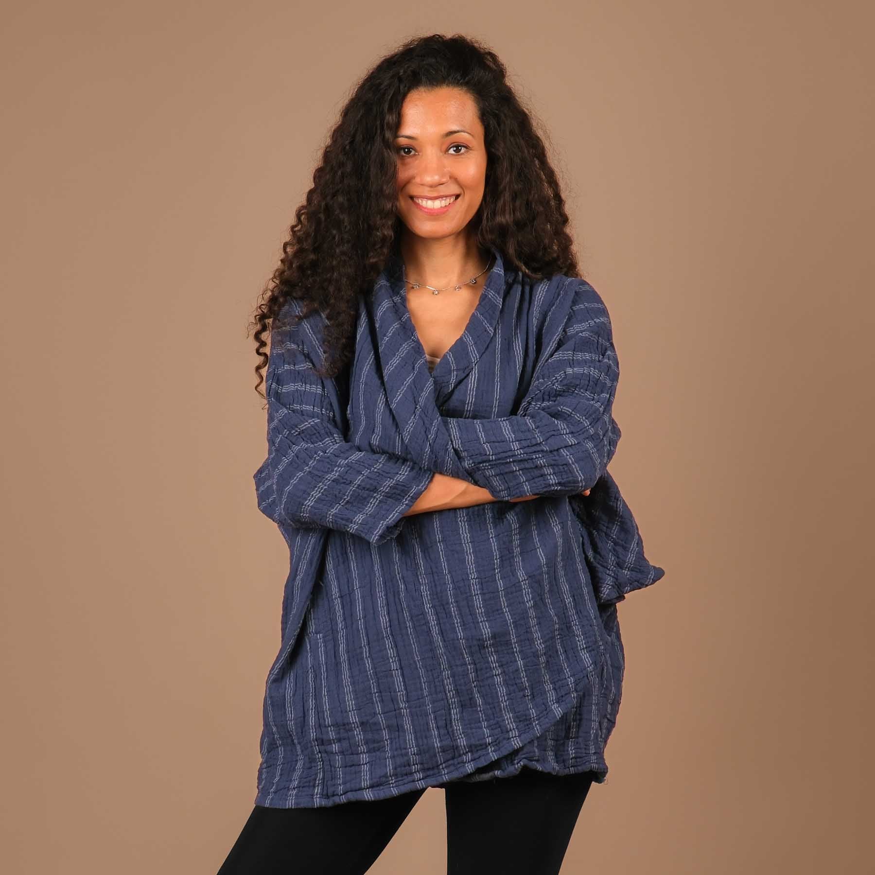 Cardigan d'été en coton navy