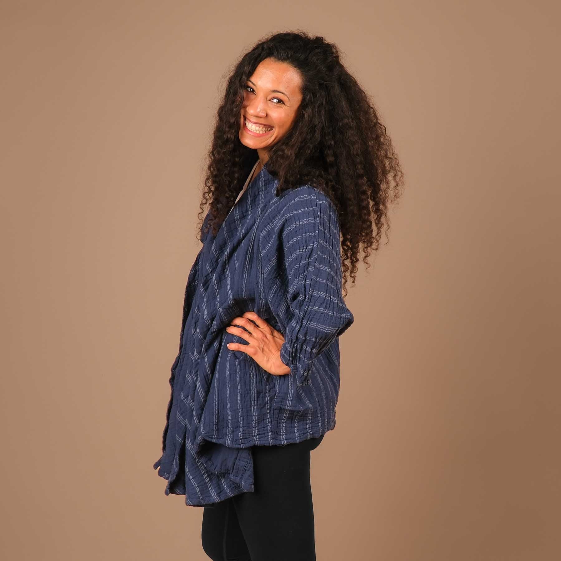 Cardigan d'été en coton navy