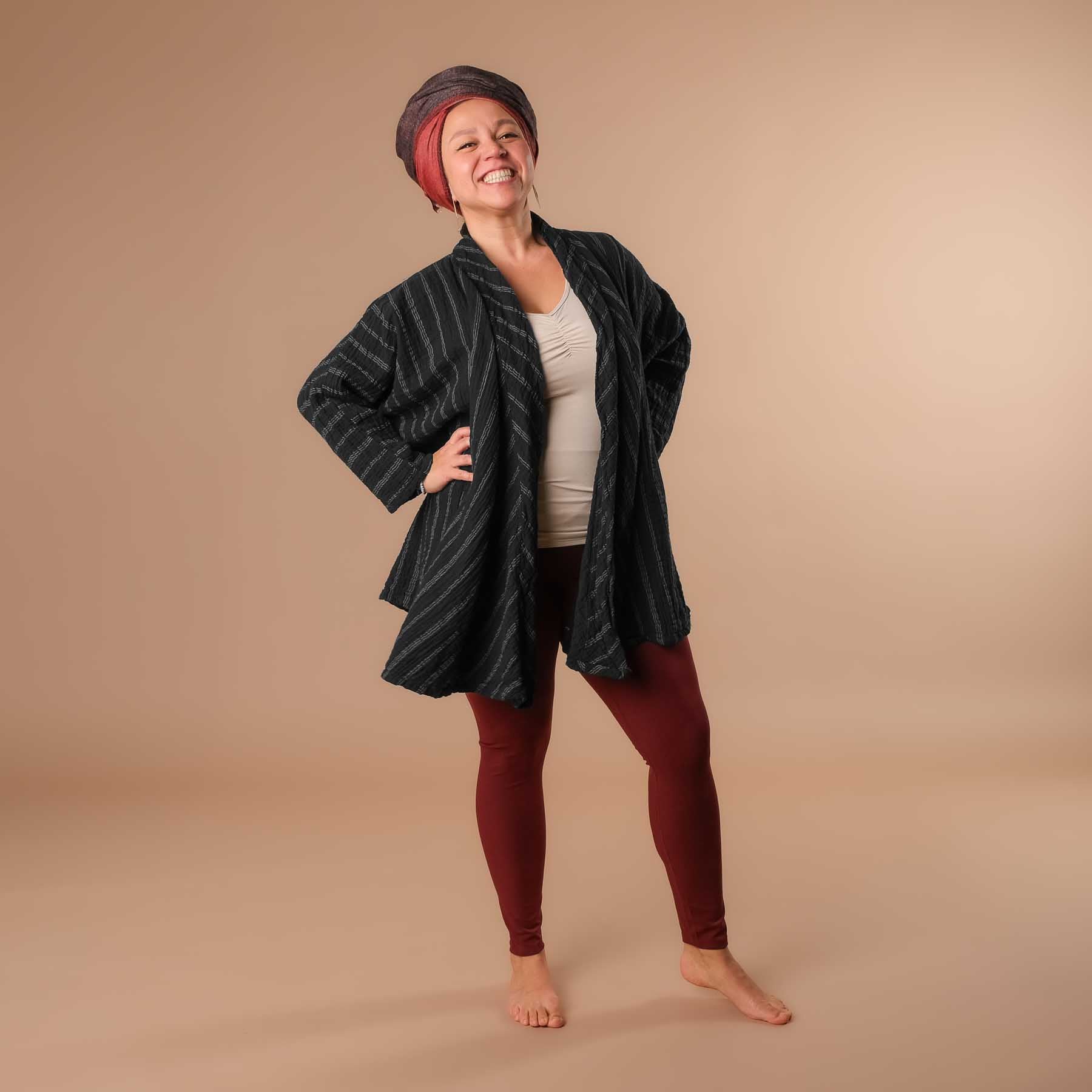 Cardigan d'été en coton noir