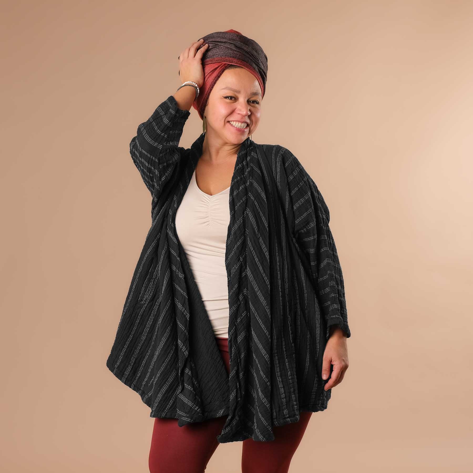 Cardigan d'été en coton noir