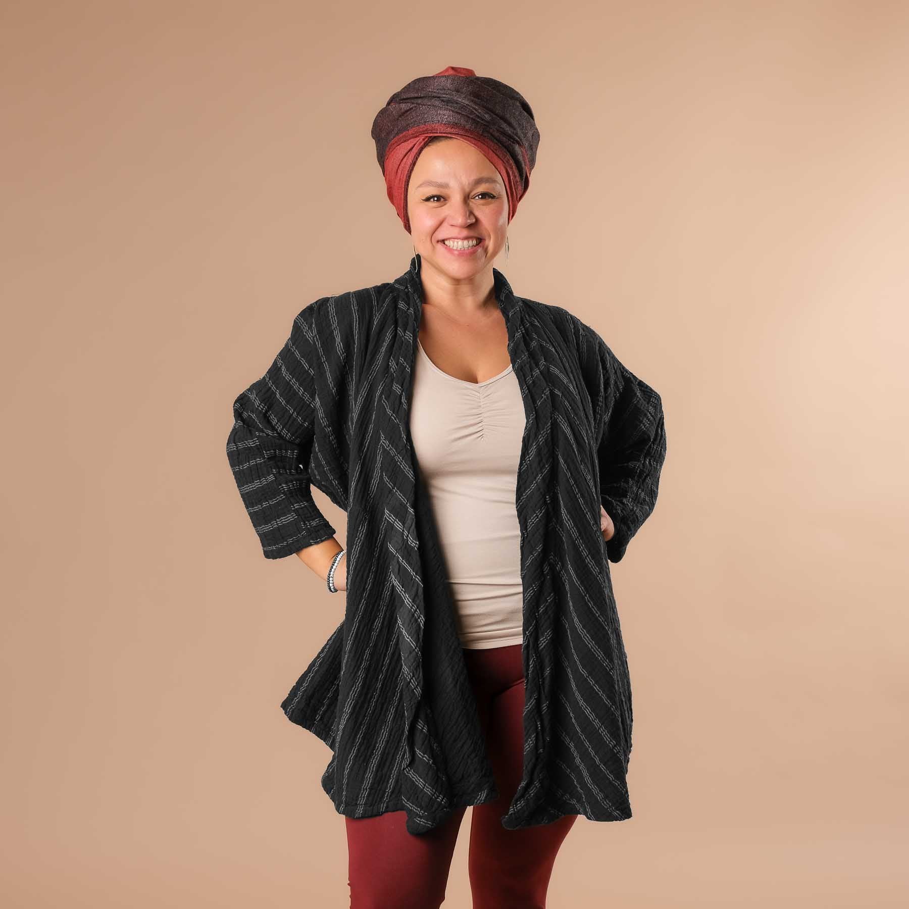 Cardigan d'été en coton noir