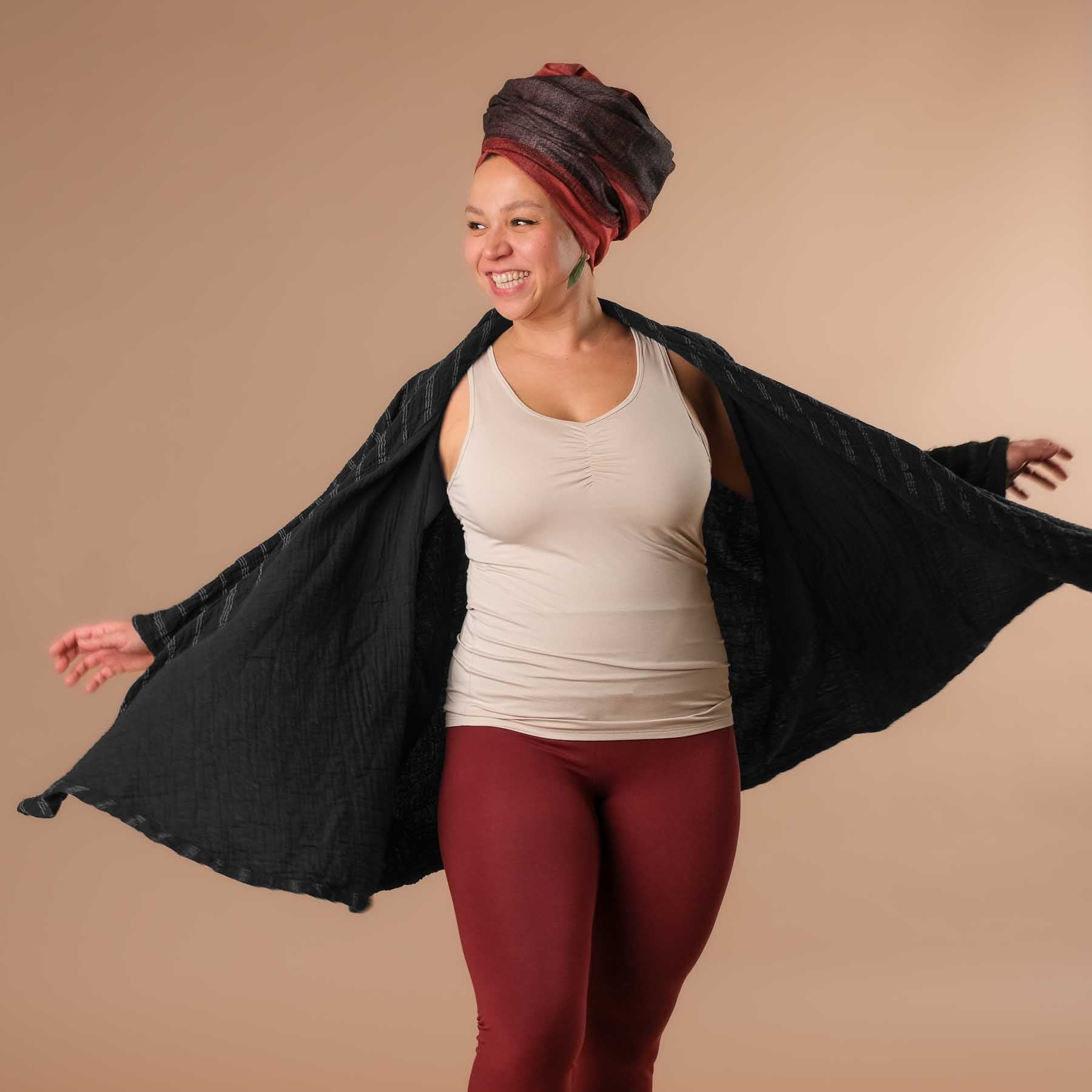 Cardigan d'été en coton noir