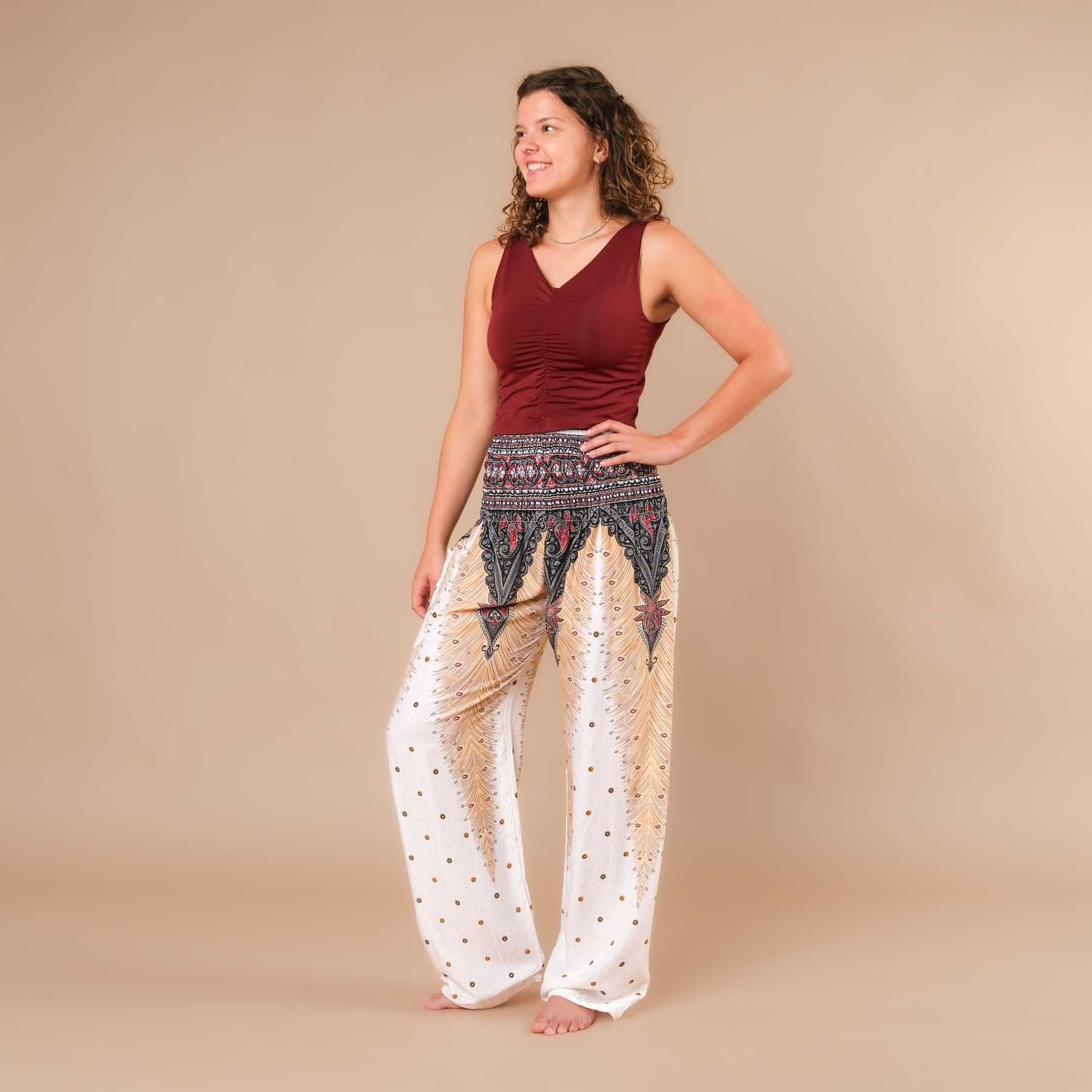 Pantalon d'été Palazzo Plume blanc