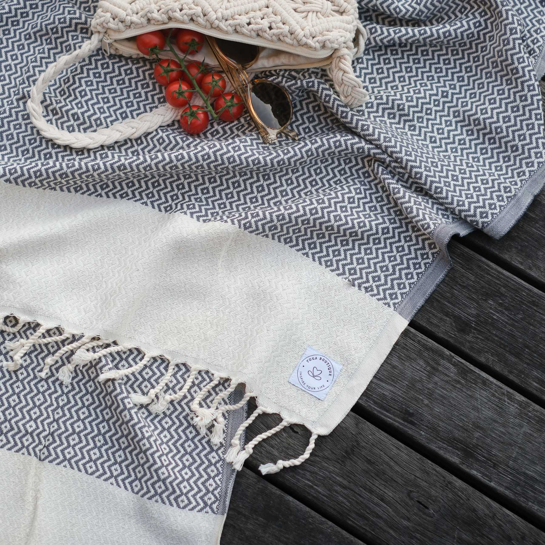Pestemal drap de plage hammam Calm gris