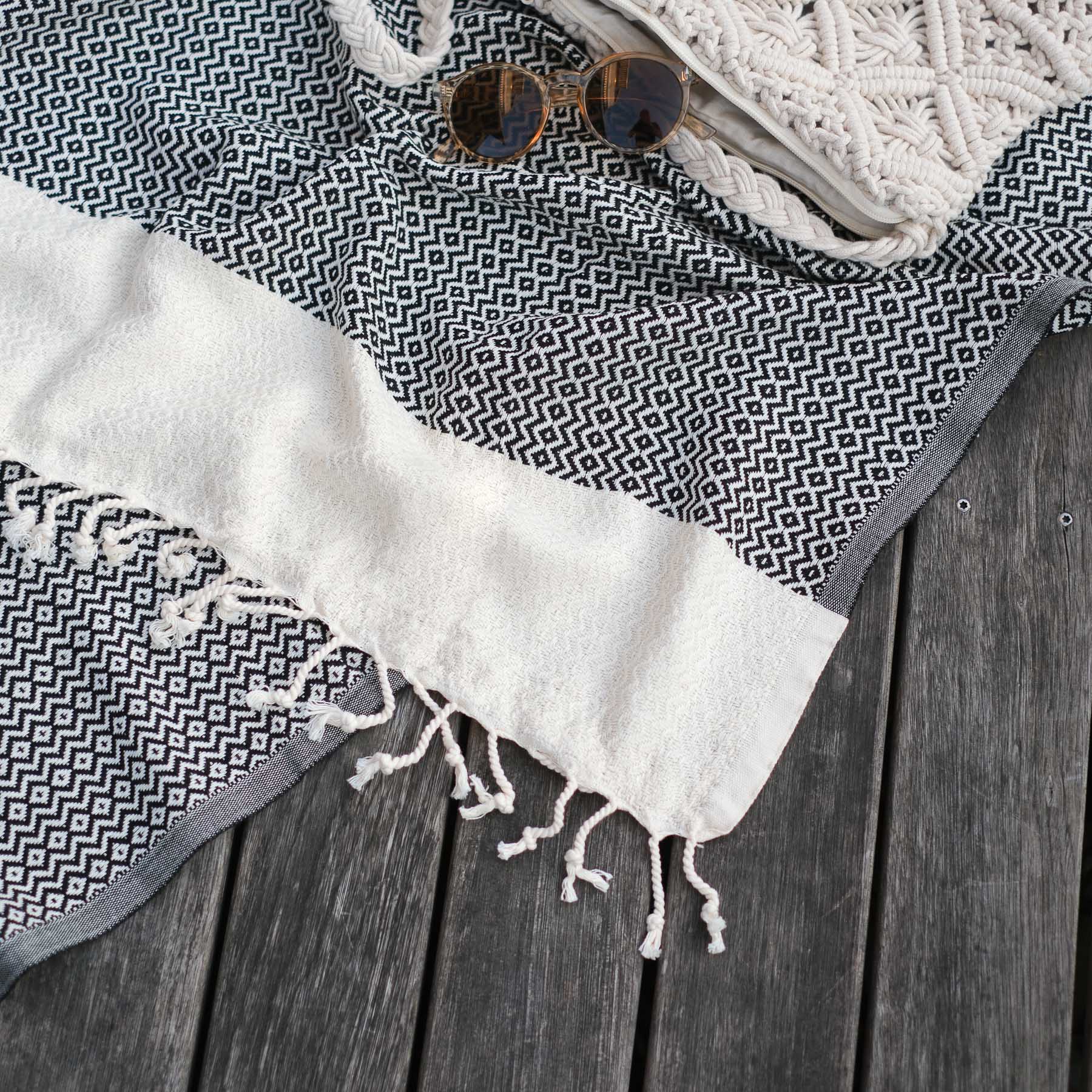 Pestemal drap de plage hammam Calm noir