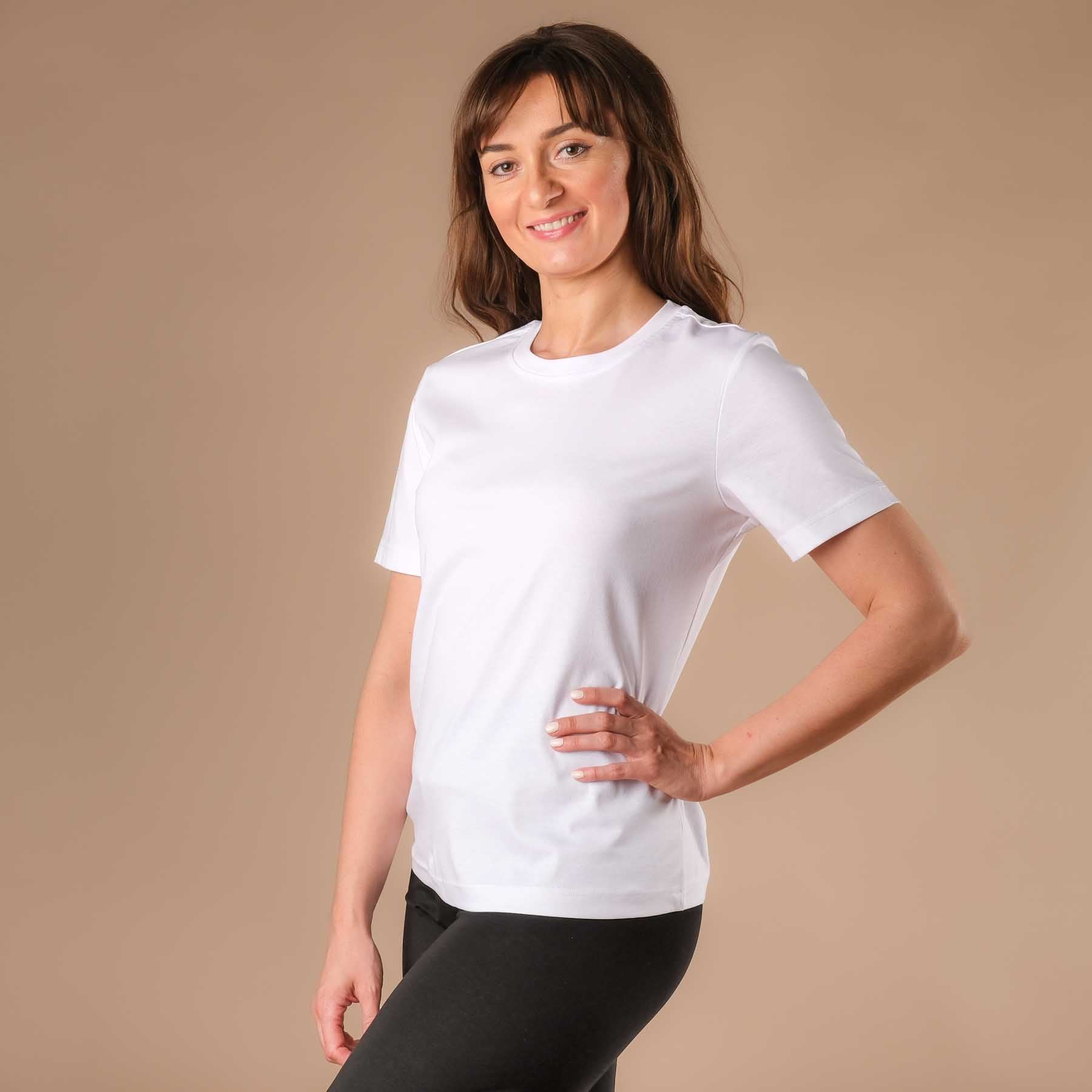 T-shirt de yoga Elegance à manches courtes blanc