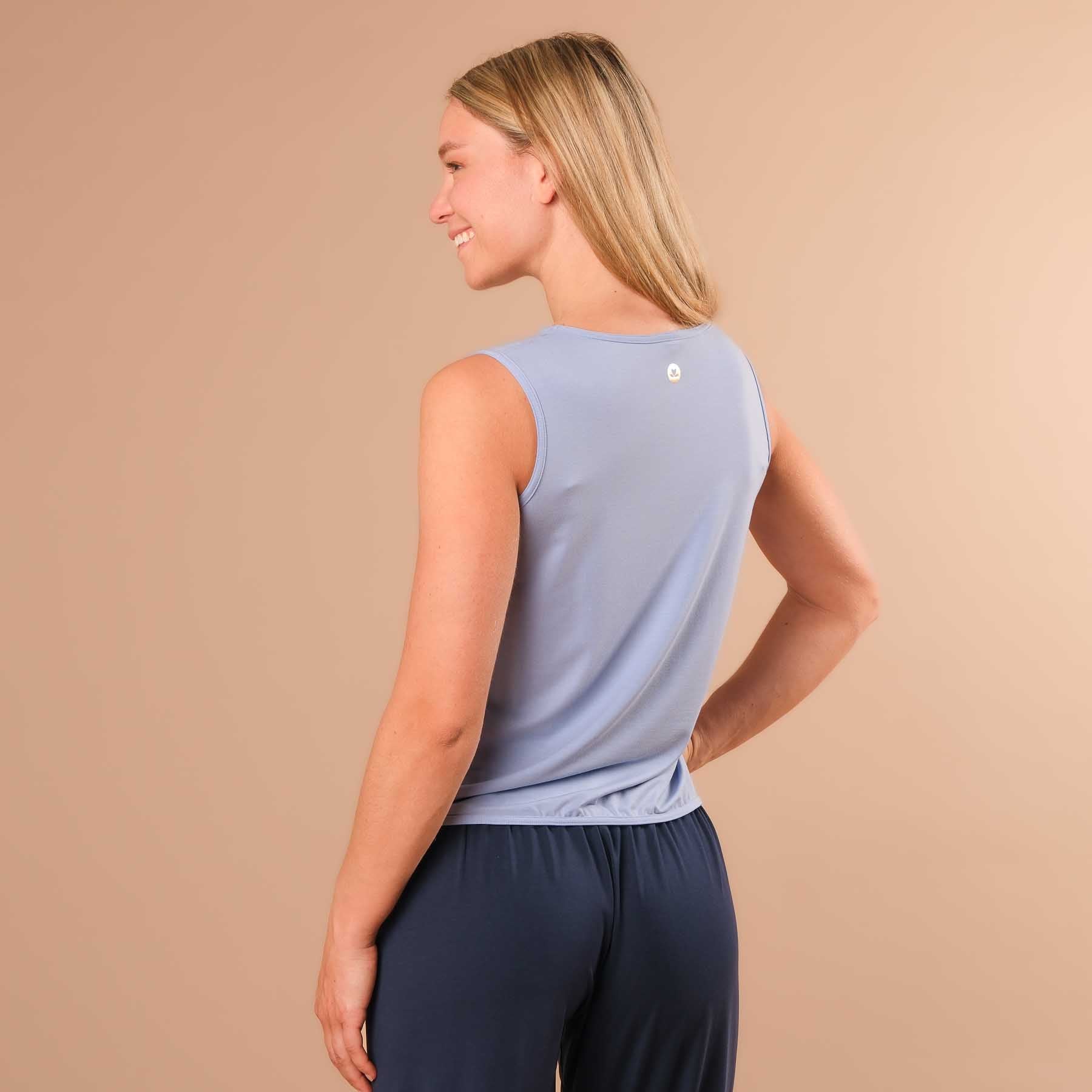 Débardeur Comfy weit fabriqué de manière durable en Suisse bleu ciel