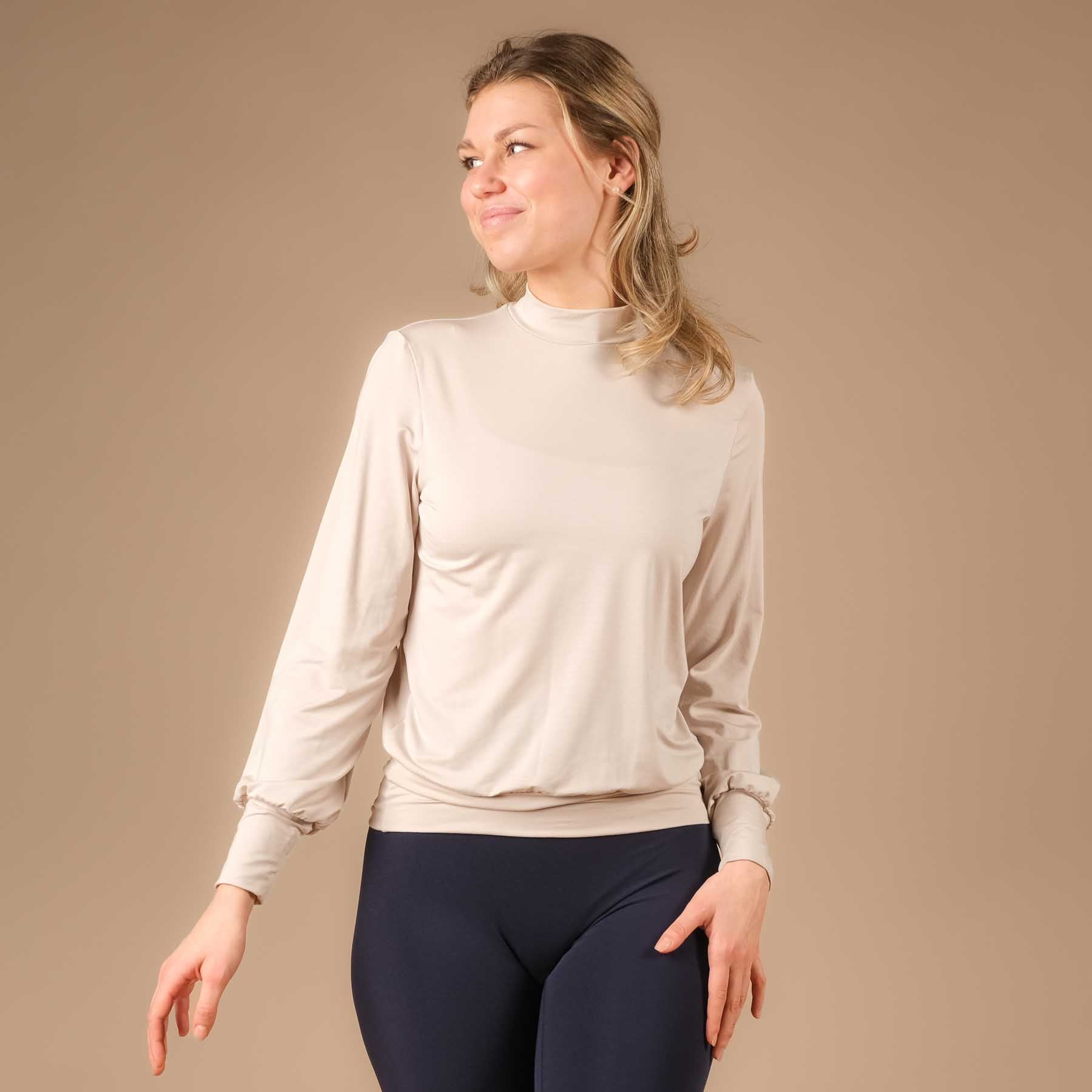 Yoga Turtleneck Col Shirt manches longues sable