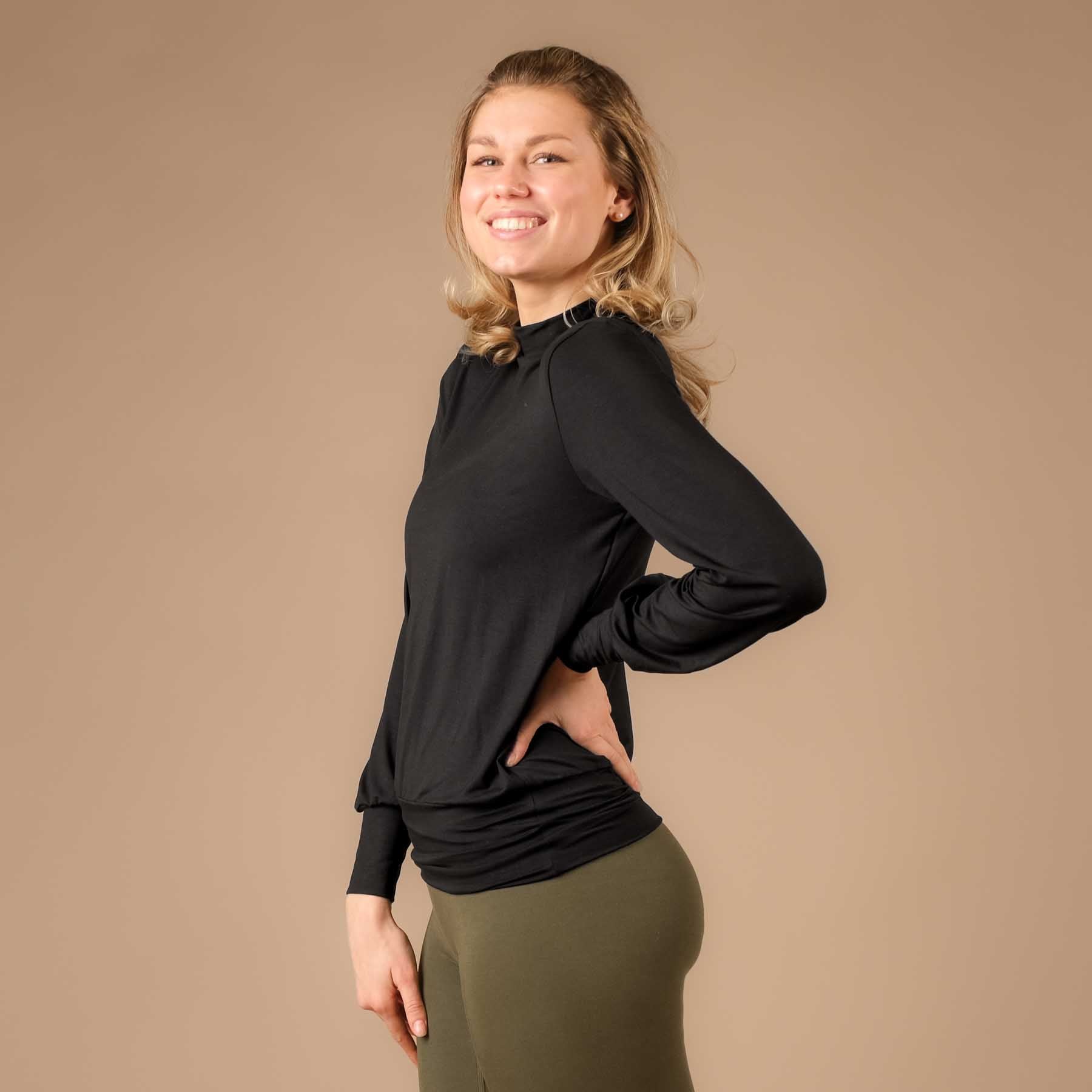 Yoga Turtleneck Col Shirt manches longues noir