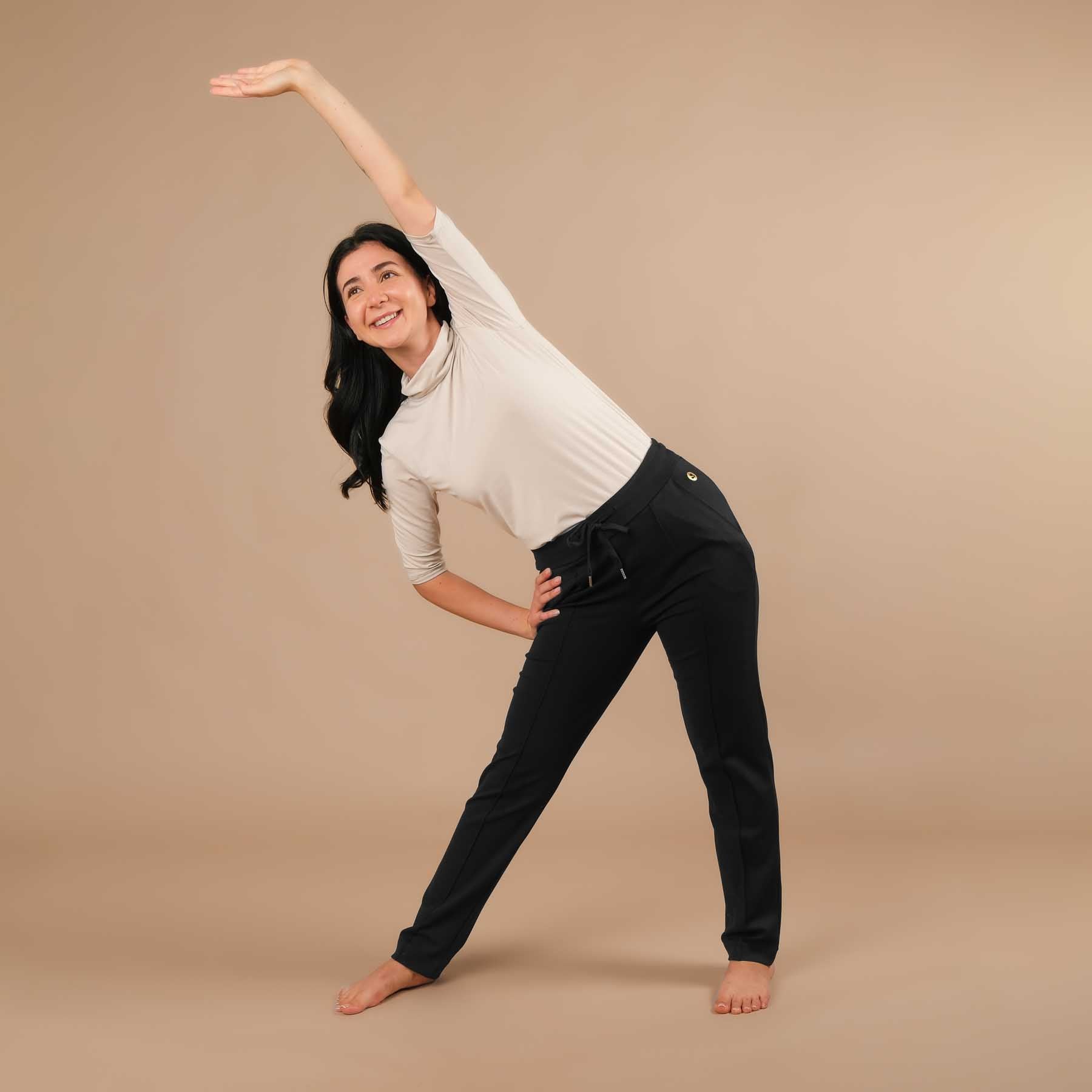 Yoga Turtleneck col chemise à manches courtes sable