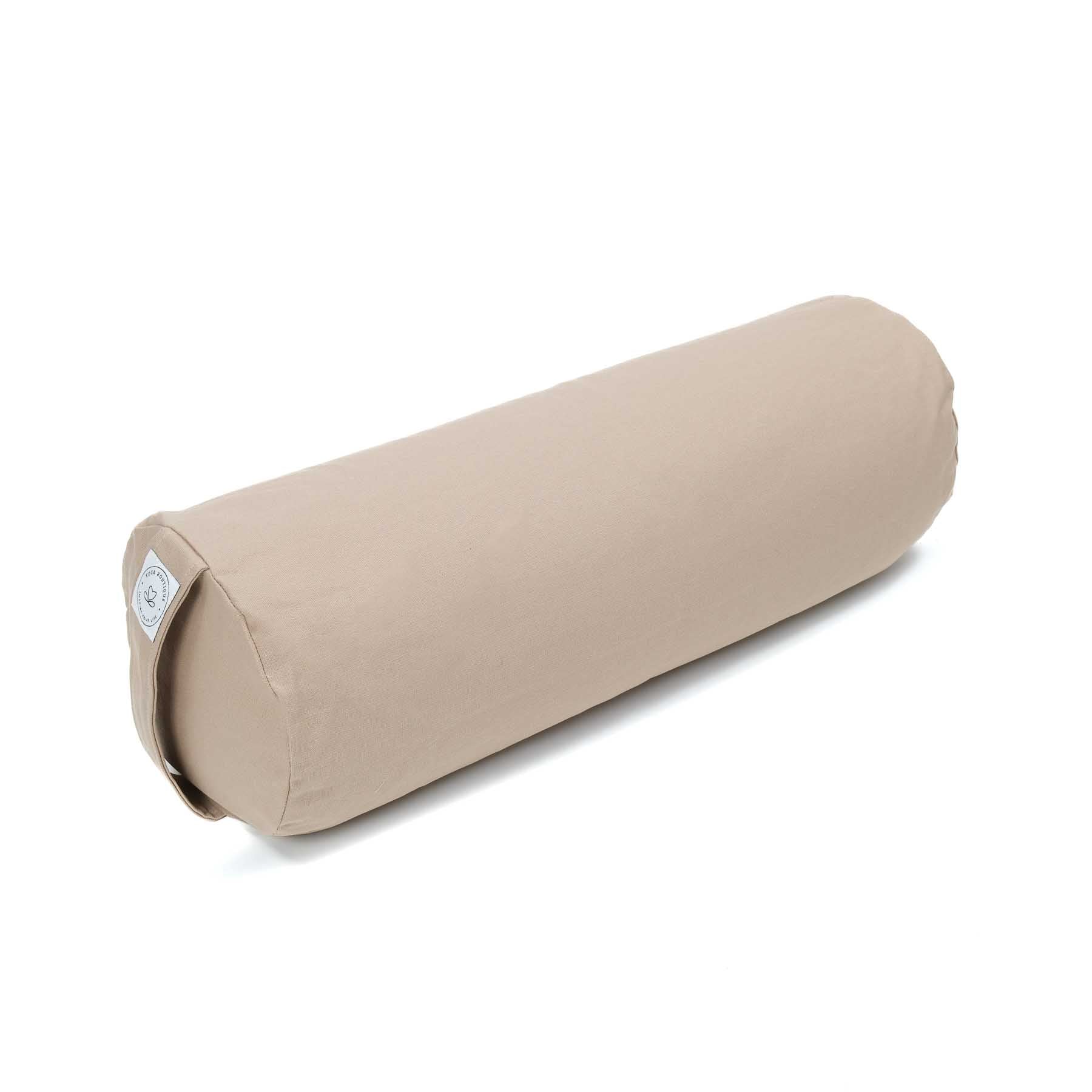 Bolster de yoga en coton uni sable