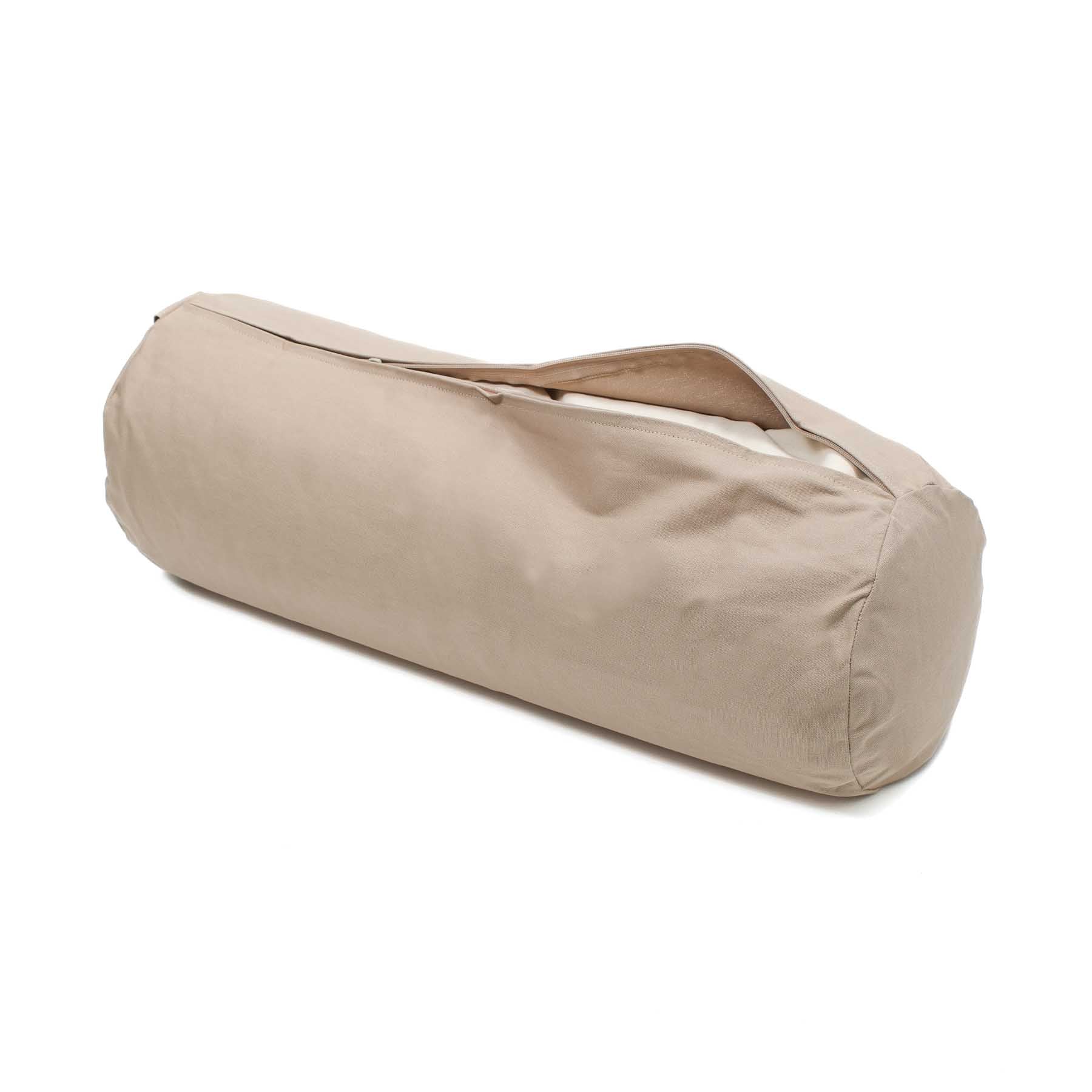 Bolster de yoga en coton uni sable