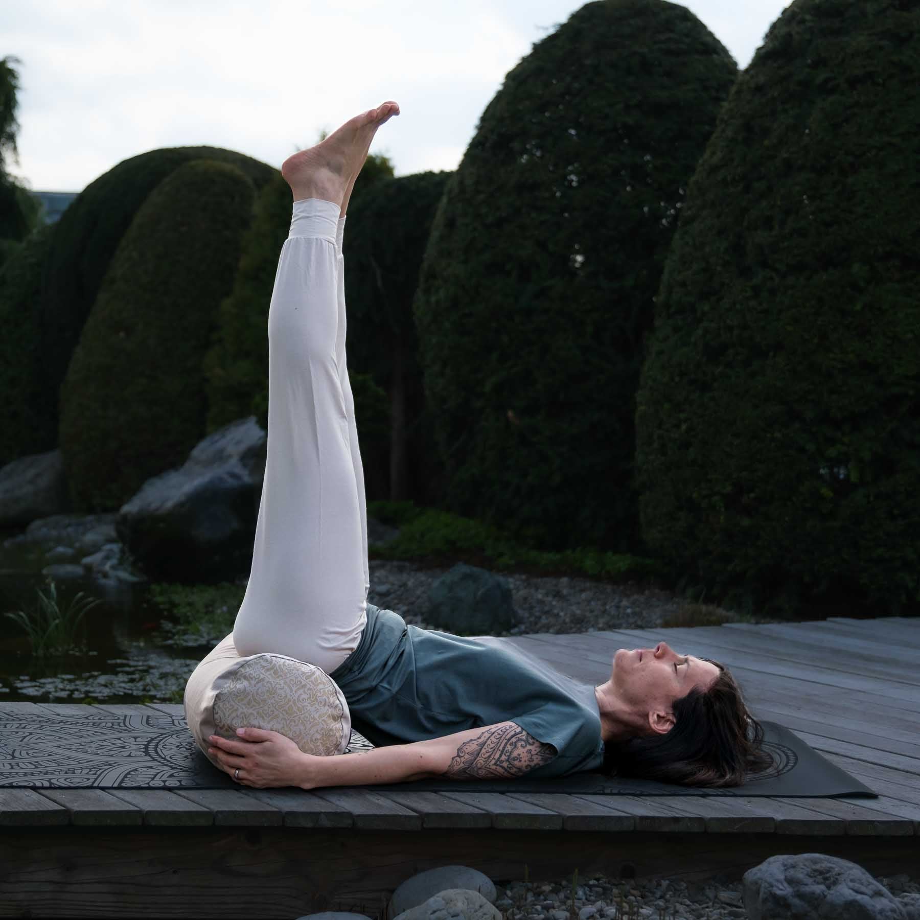 Coussin de yoga Taj Mahal en coton bio sable