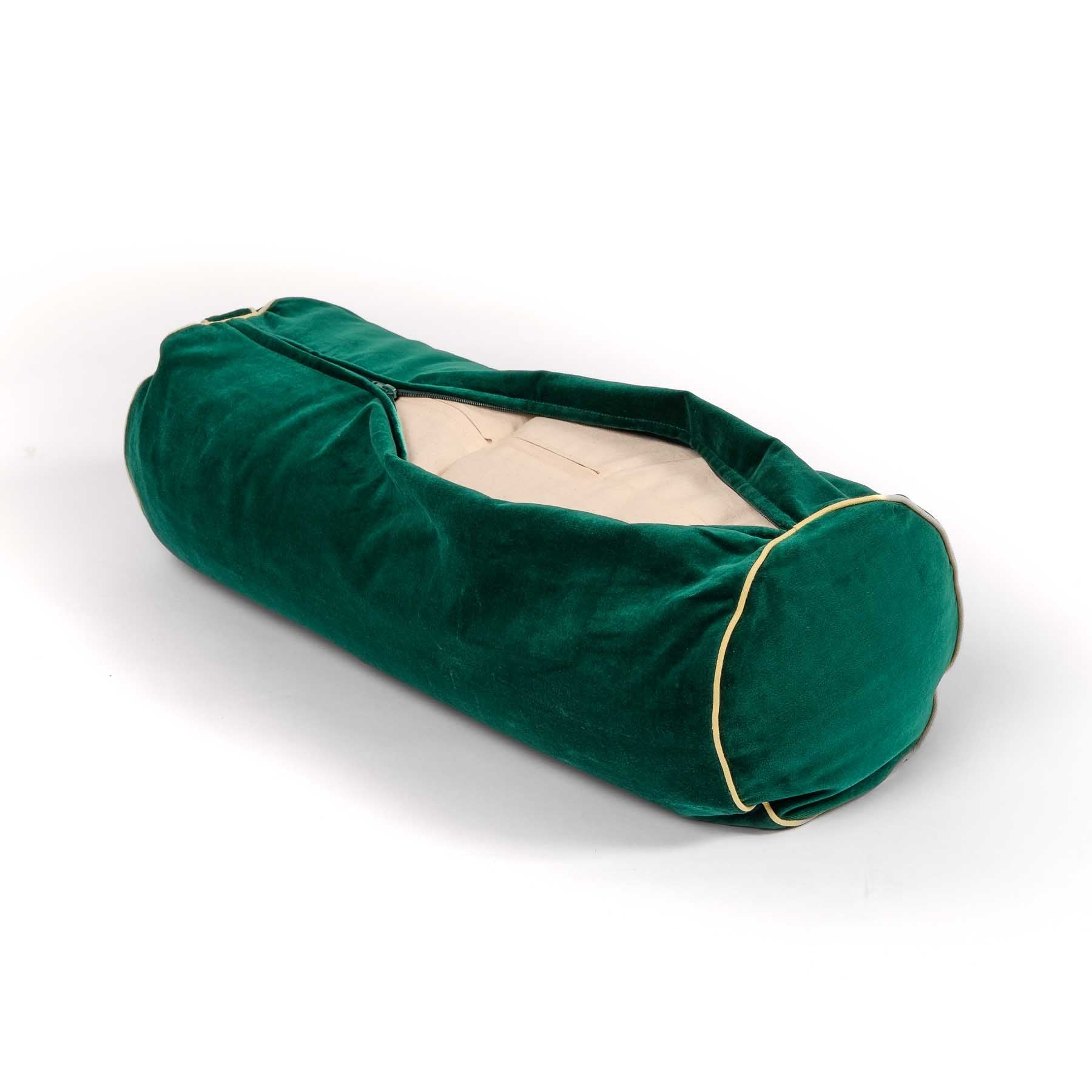 Bolster de yoga en velours uni irish-green