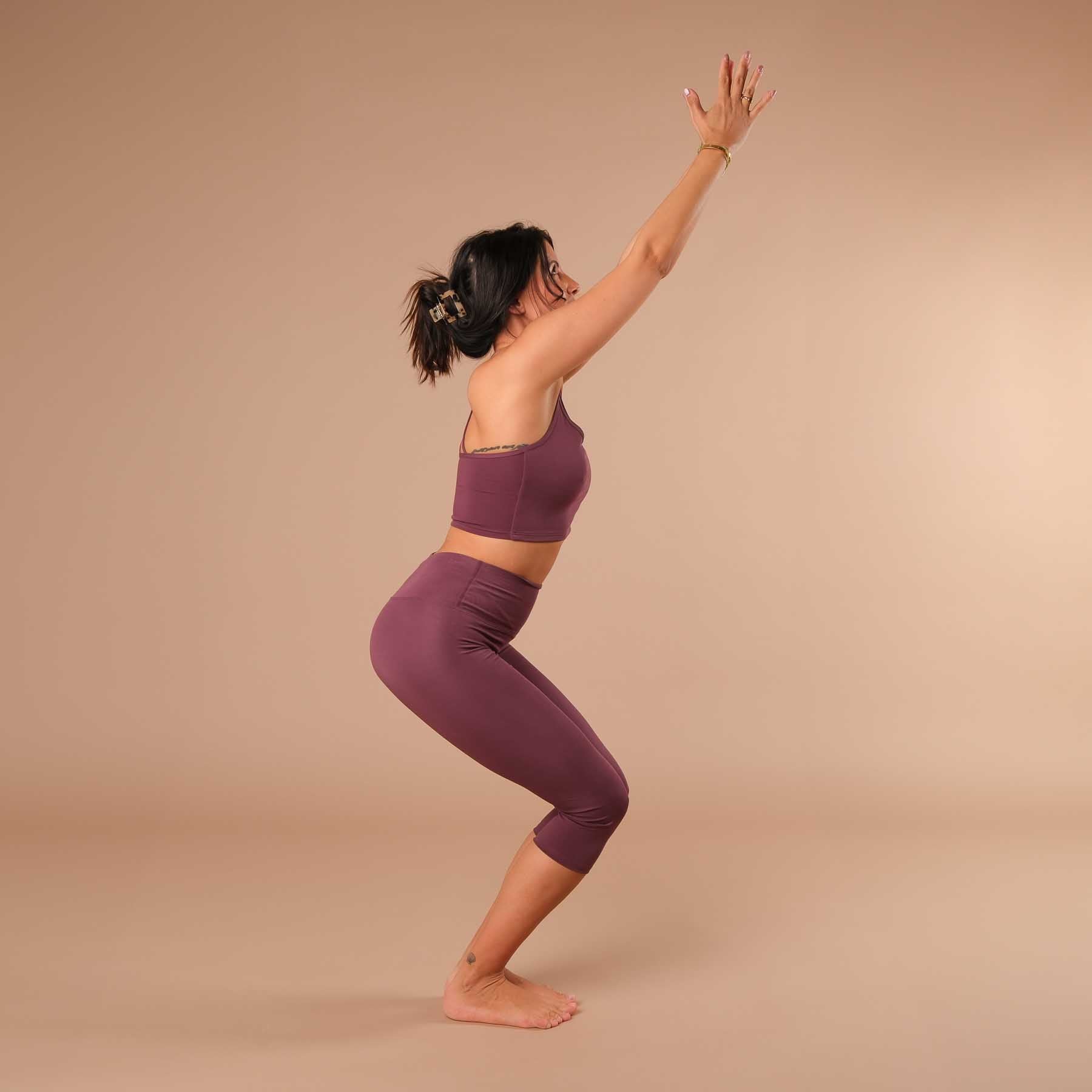 Yoga Capri Leggings Comfy berry fabriqué de manière durable en Suisse