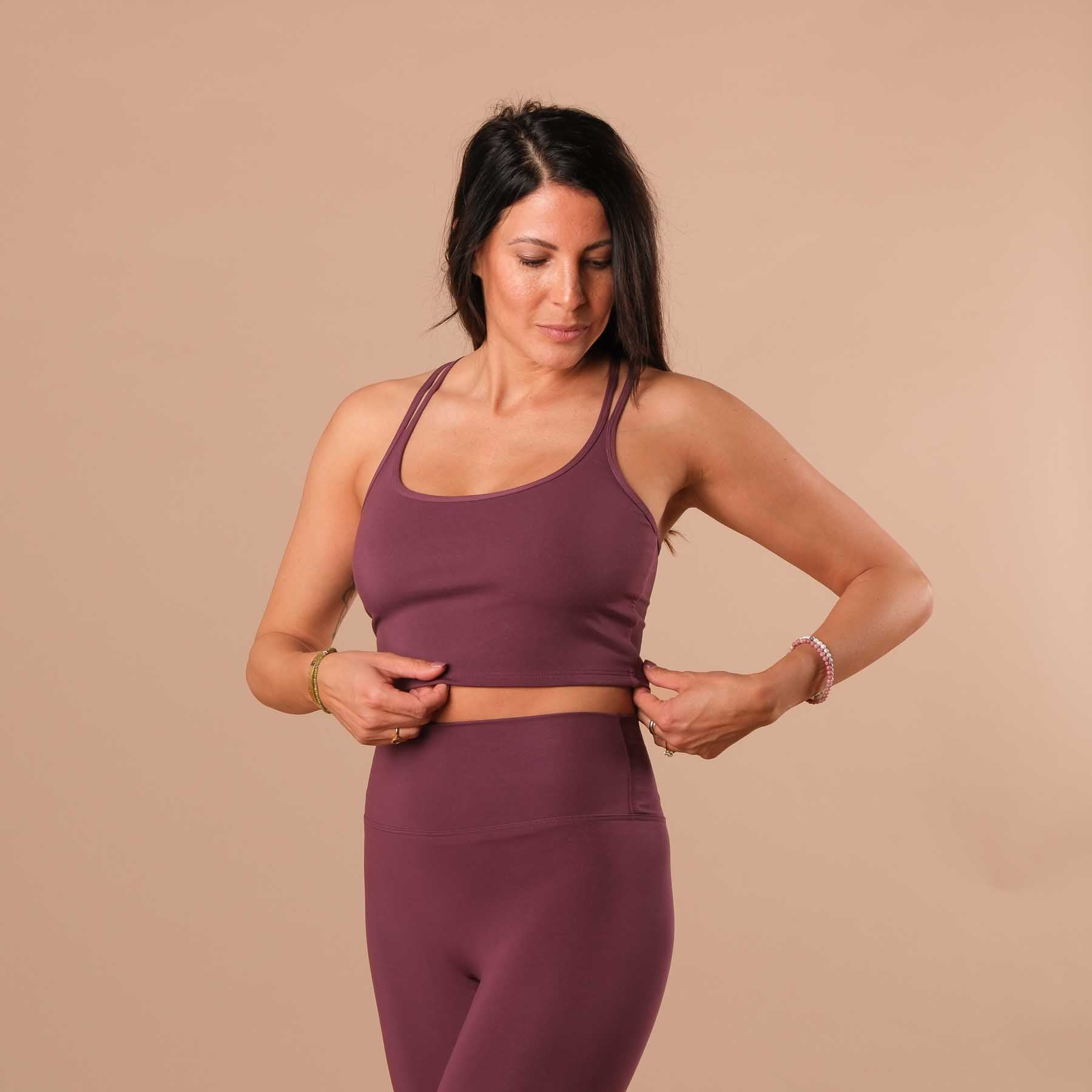 Crop Top Joy avec bretelles croisées berry