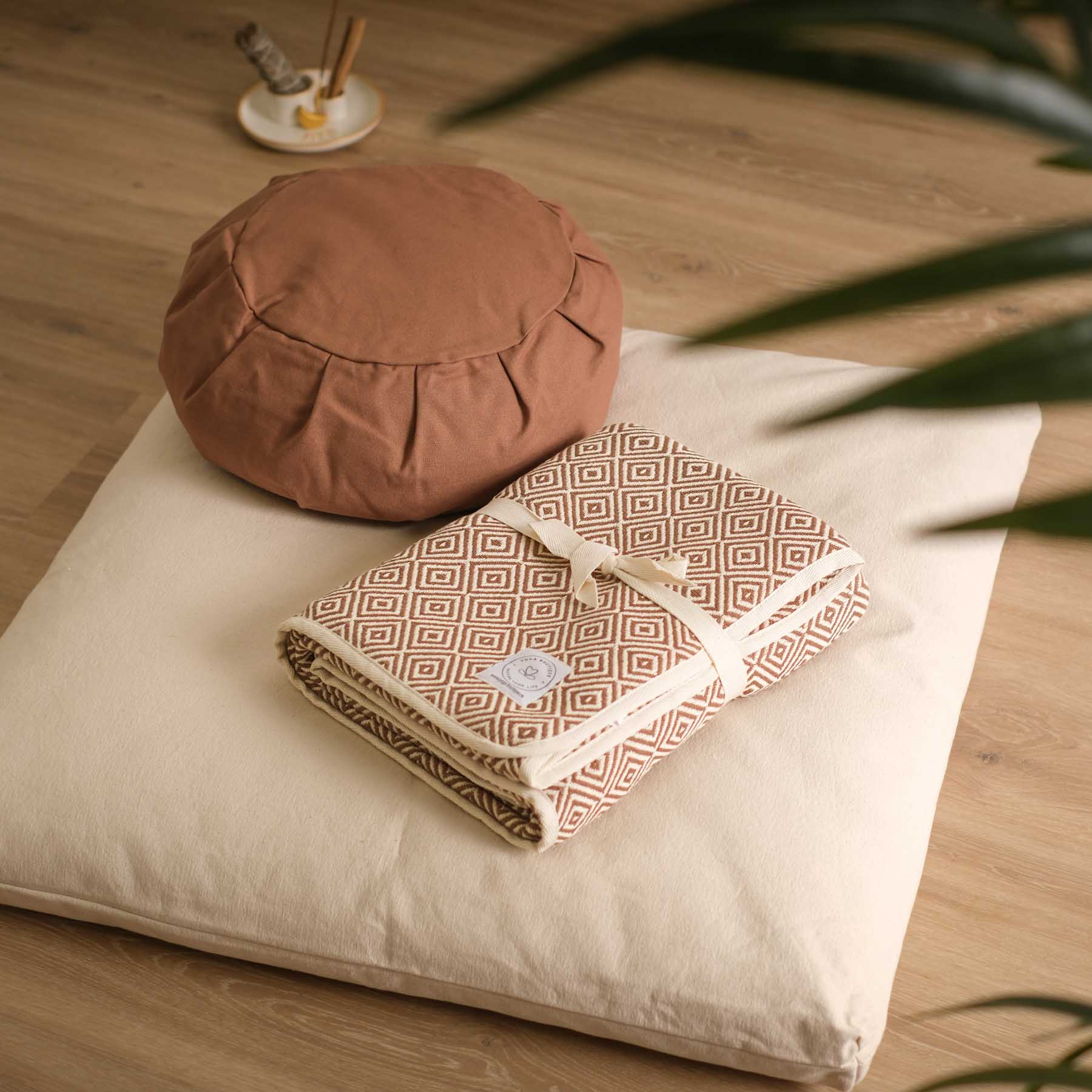 Tapis de méditation Zabuton Tapis de méditation coton blanc naturel