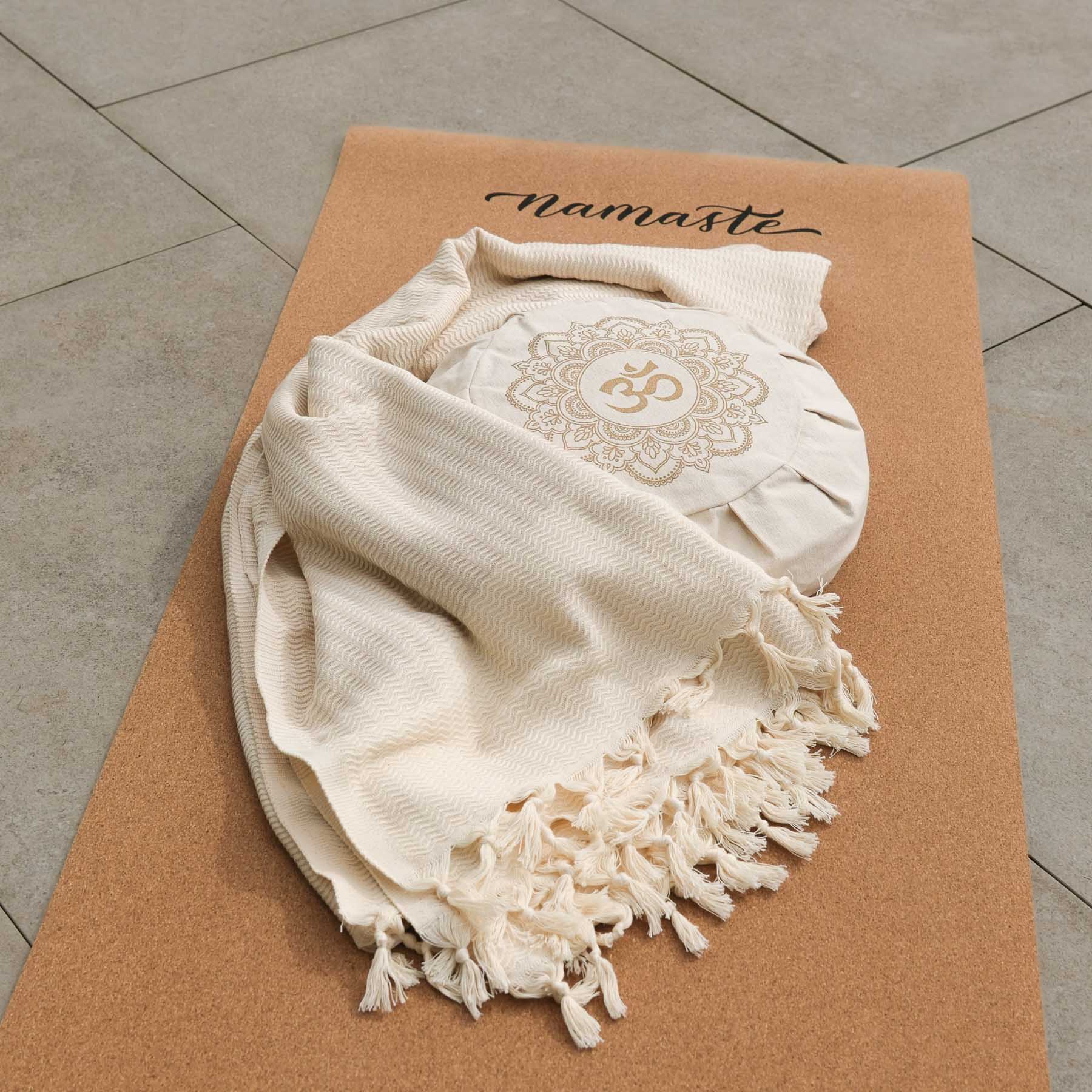 Couverture de yoga Relax coton bio sable