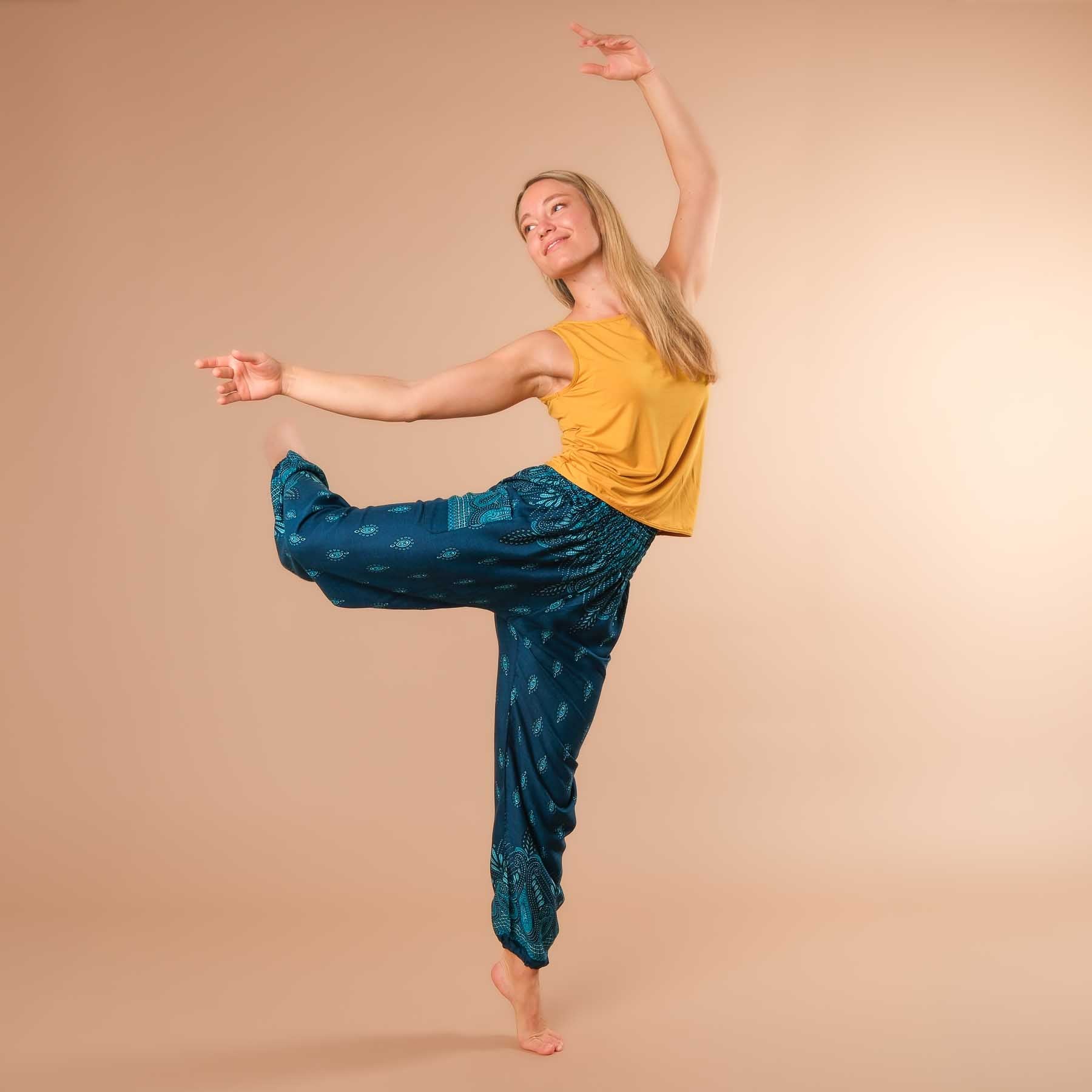 Pantalon de yoga harem Bliss pétrole