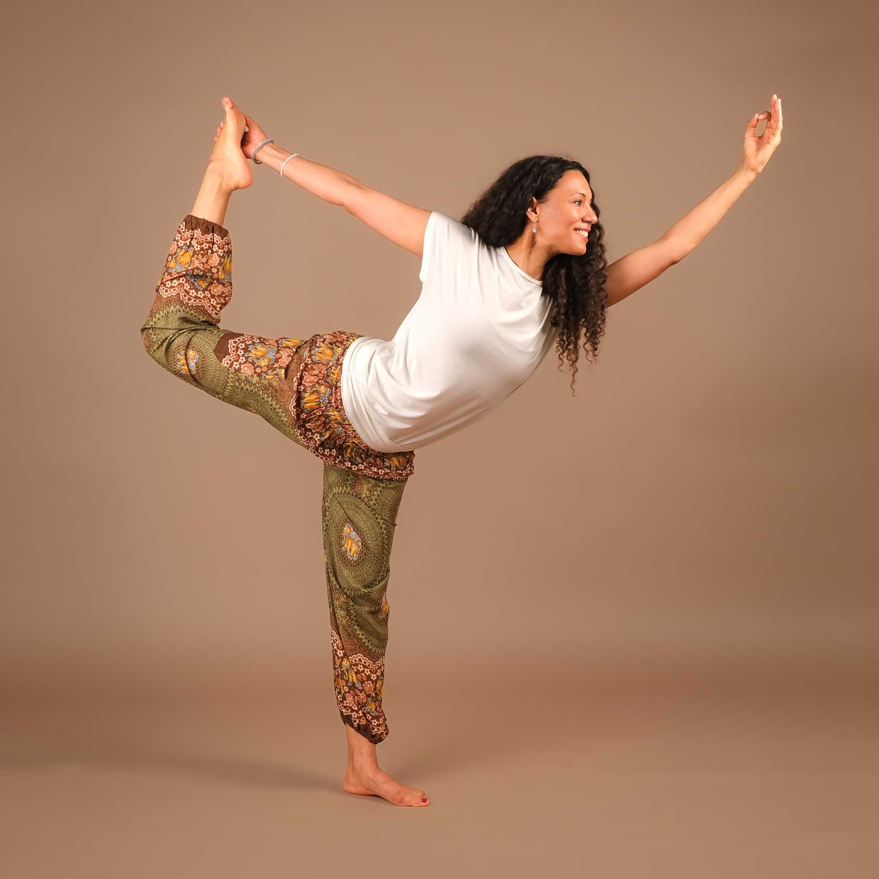 Pantalon de yoga harem éléphant Boho Pants olive
