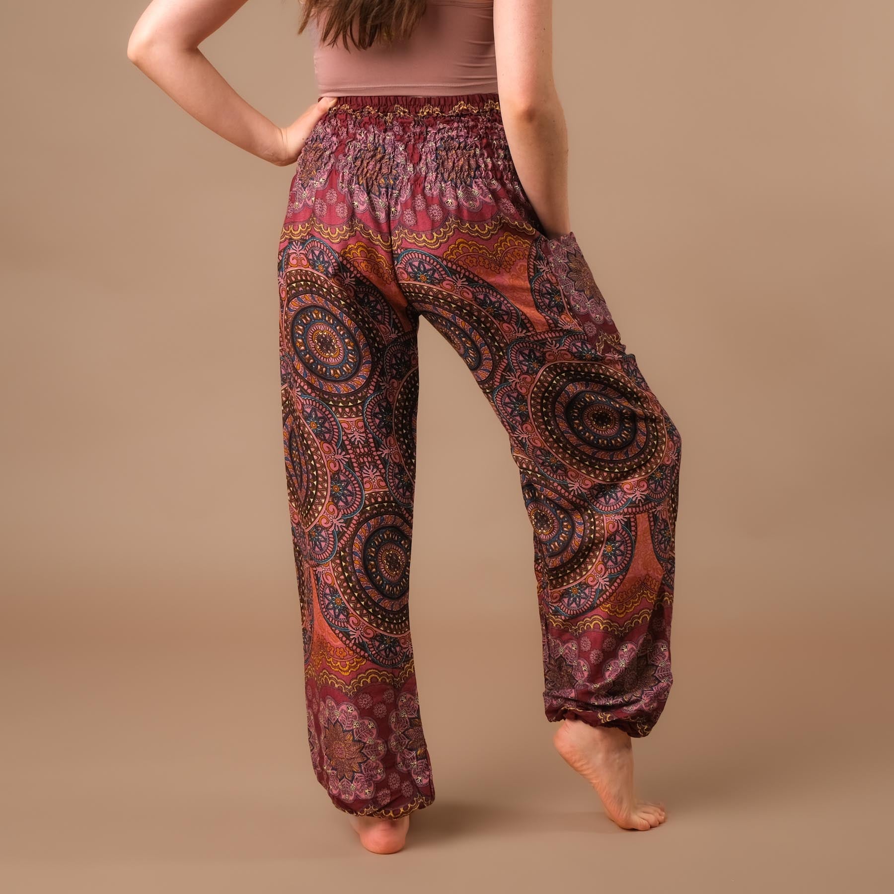 Pantalon de yoga harem Fantasy berry