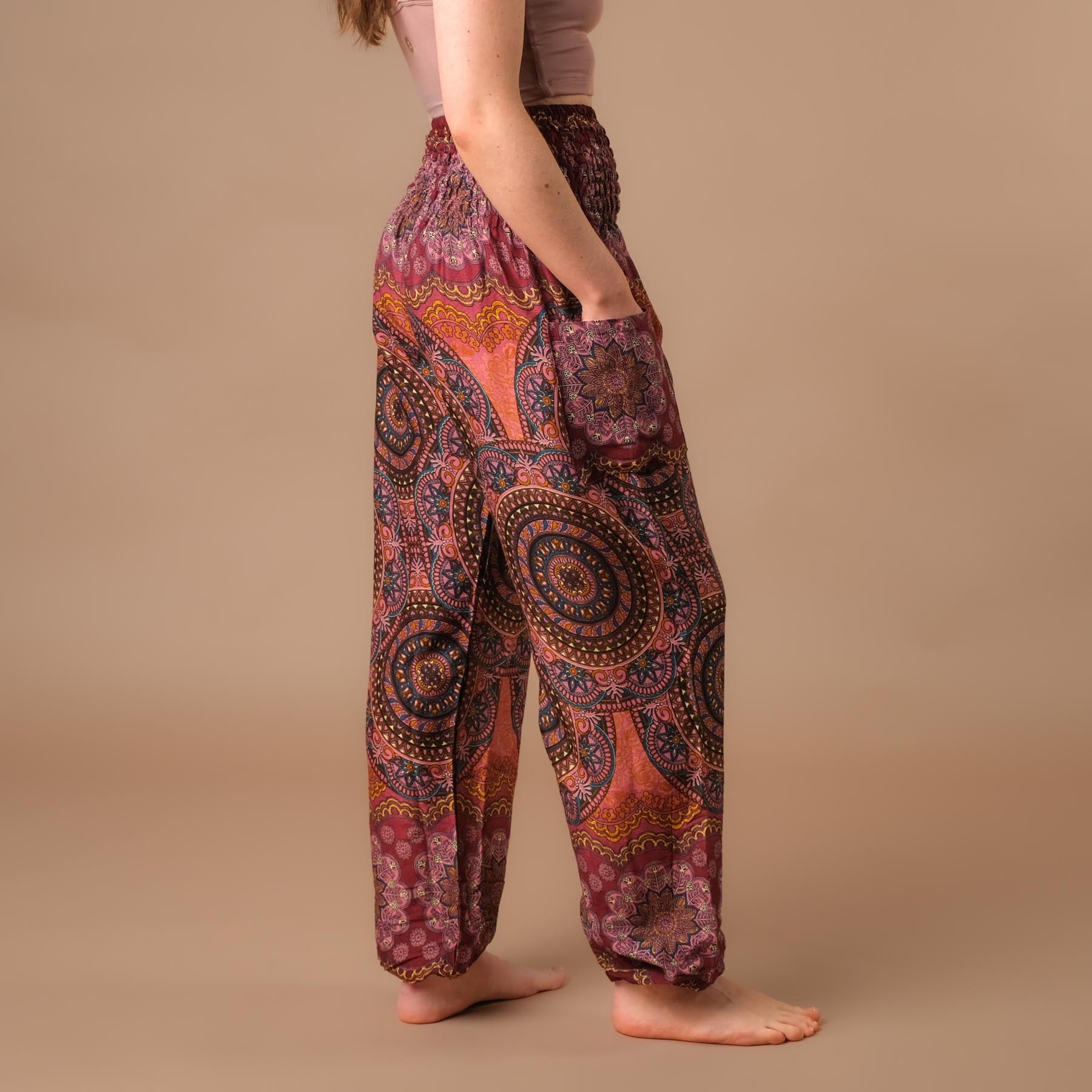 Pantalon de yoga harem Fantasy berry