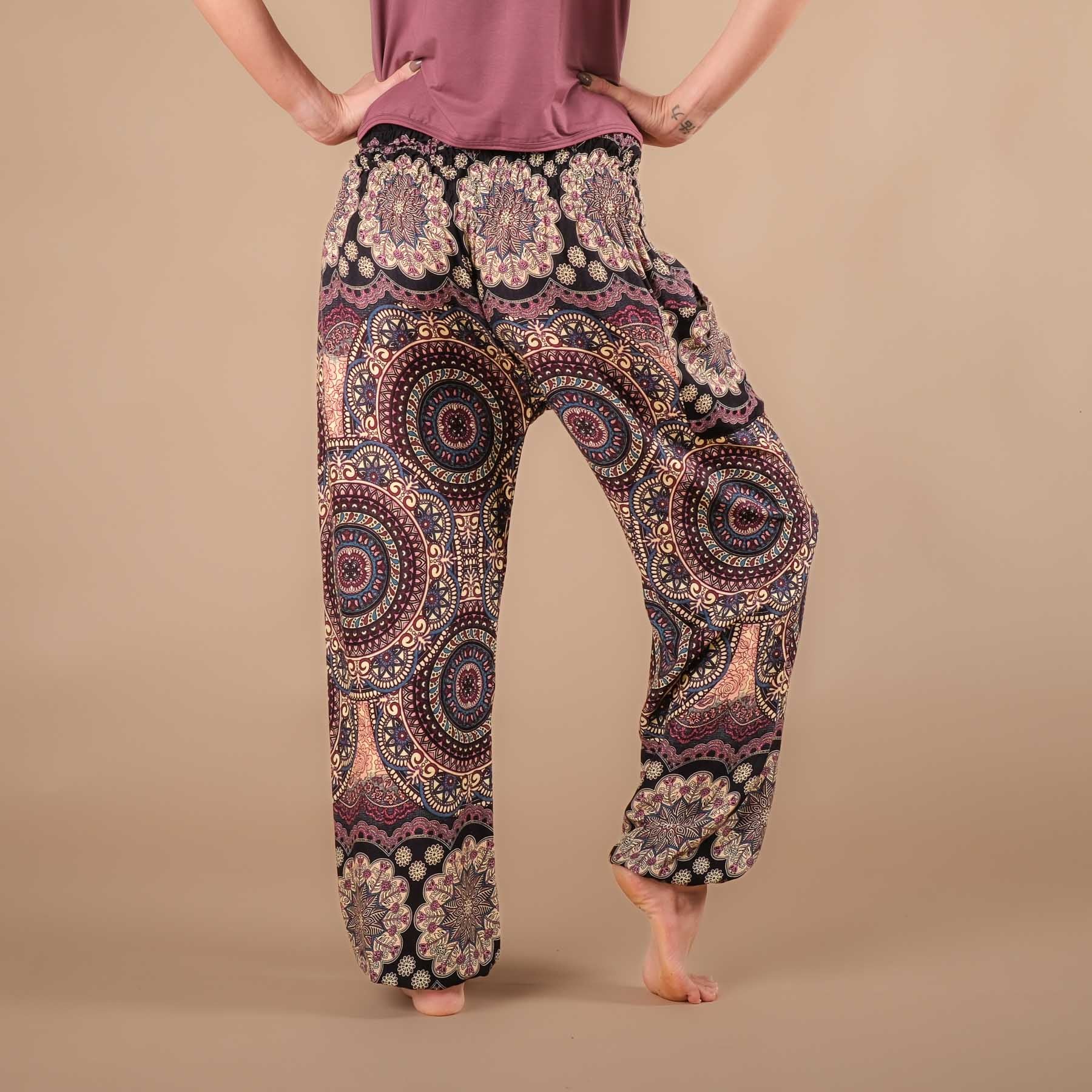 Pantalon de yoga harem Fantasy plum