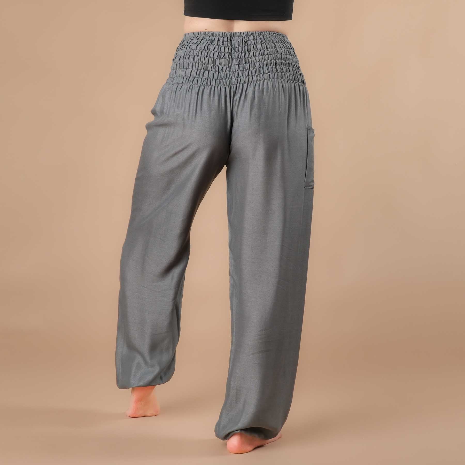 Pantalon de yoga harem gris uni