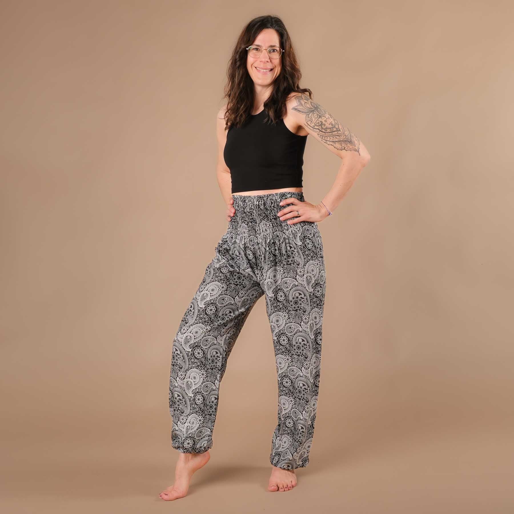Pantalon de yoga harem YingYang noir