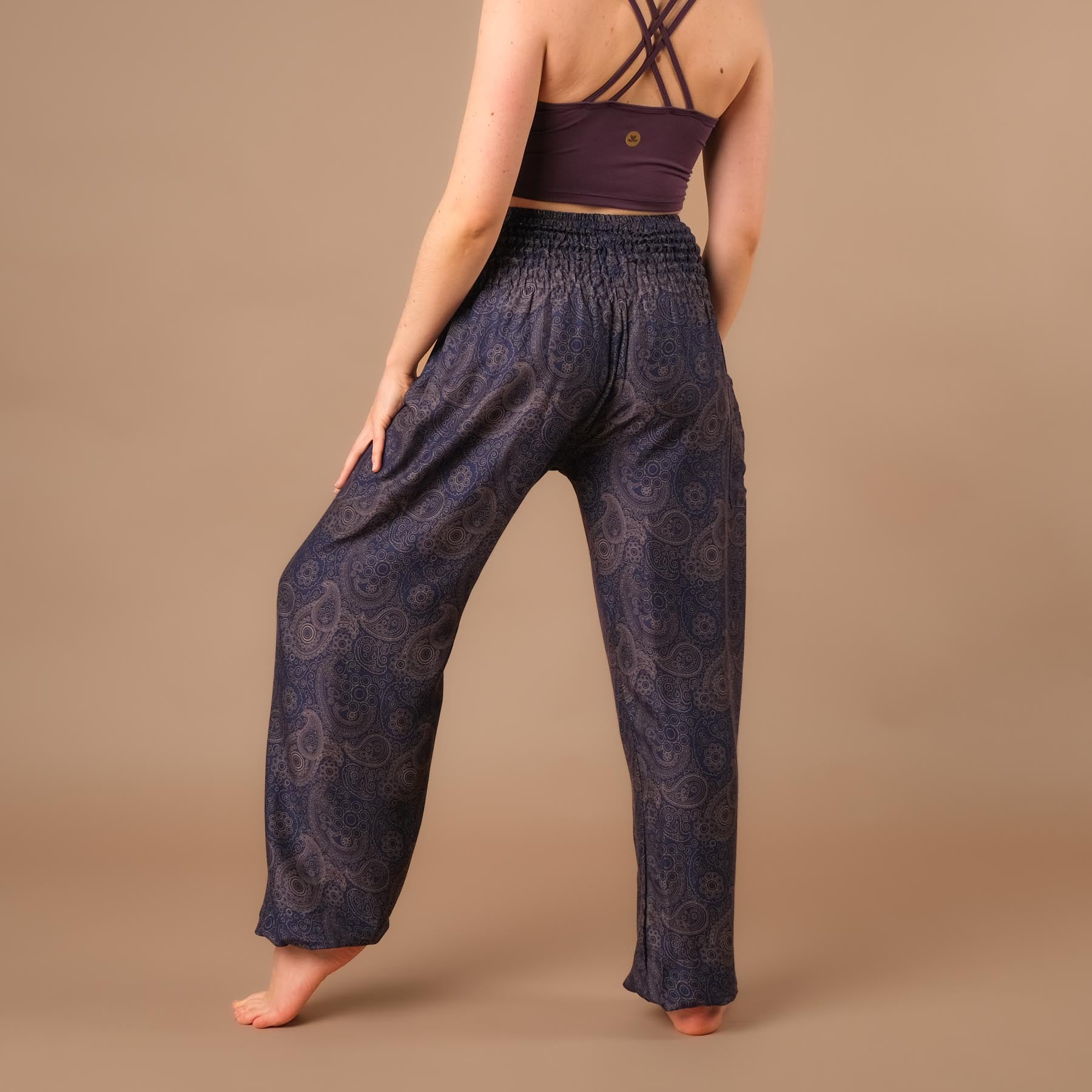 Pantalon de yoga harem YingYang indigo
