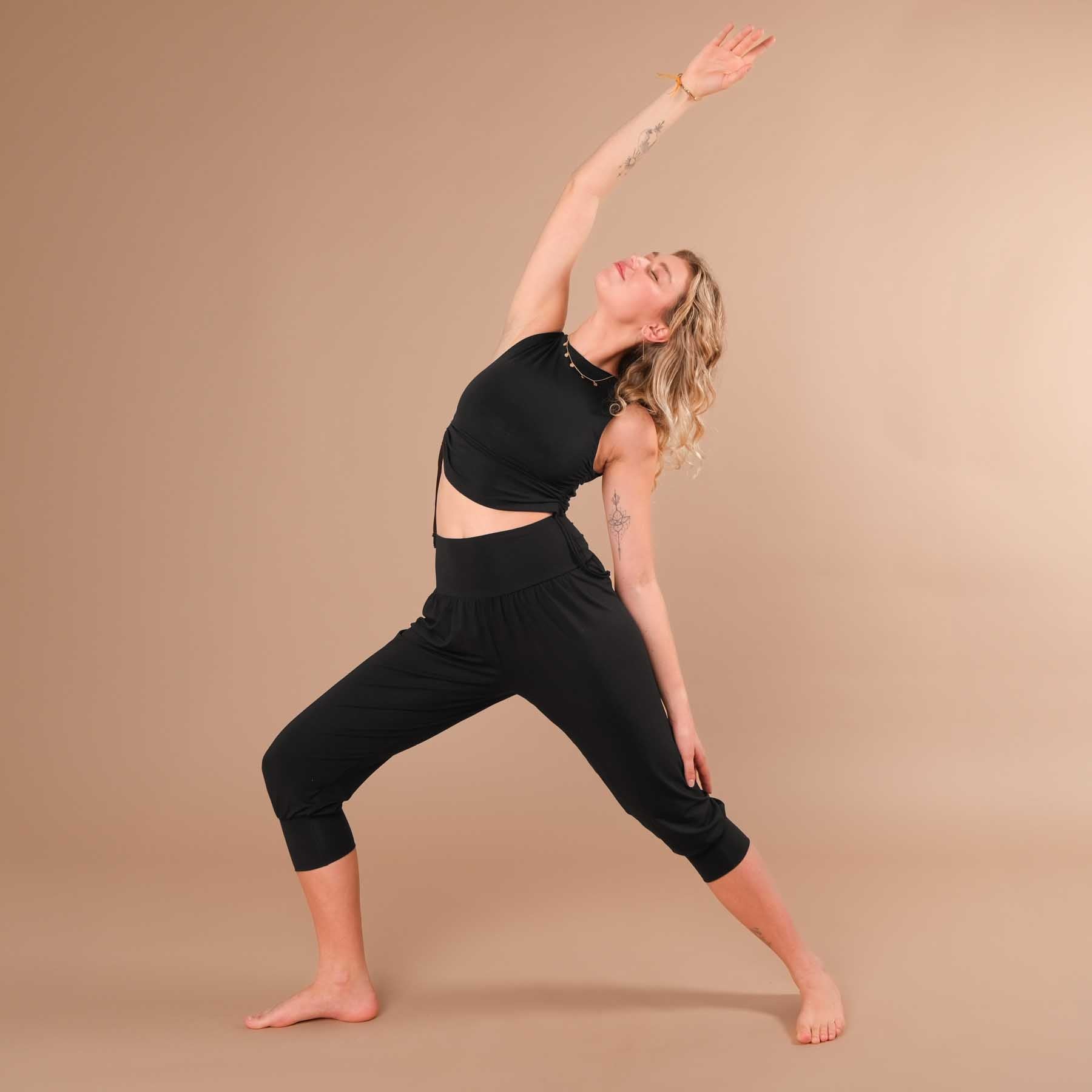 Pantalon de yoga Goa 3/4 (Capri) noir