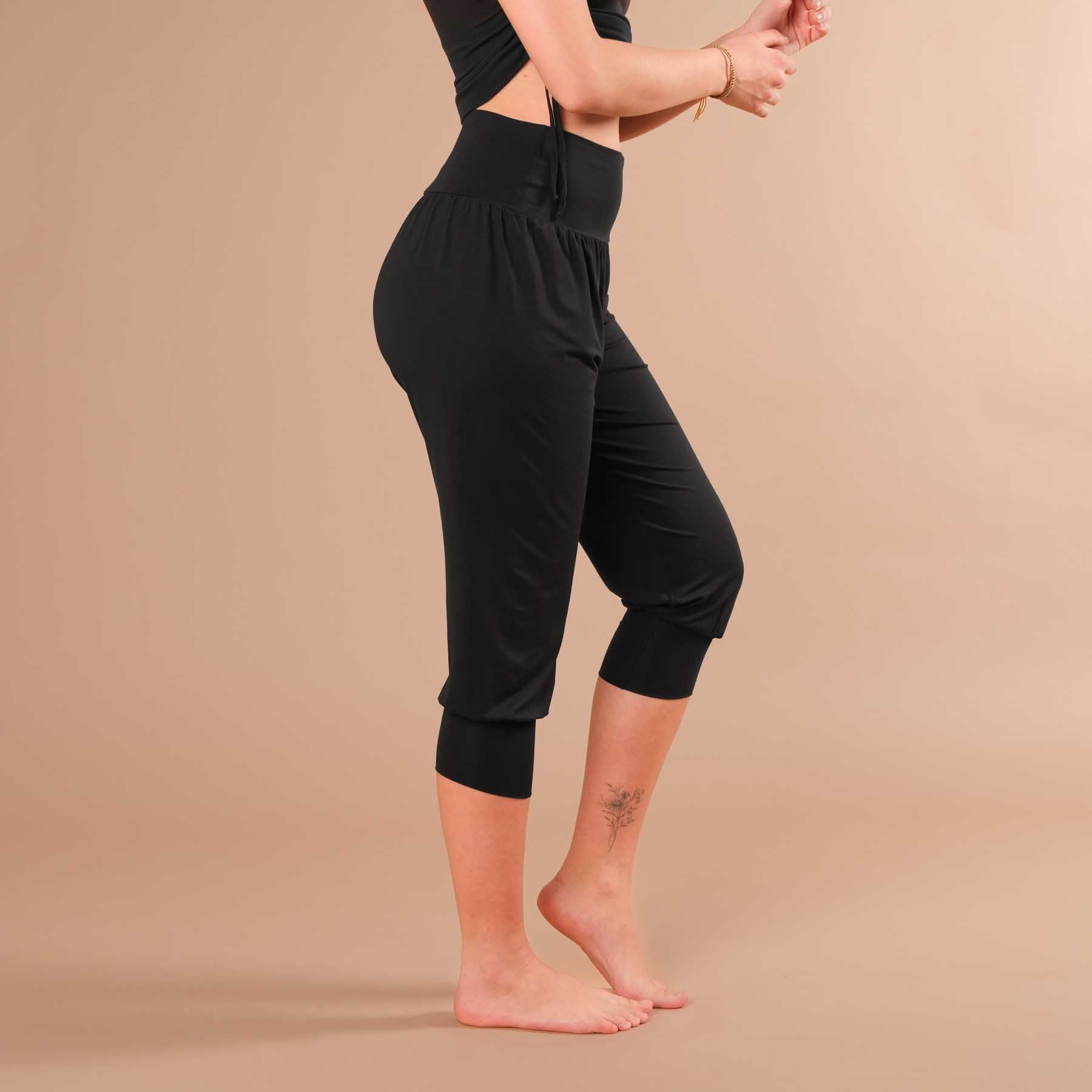 Pantalon de yoga Goa 3/4 (Capri) noir