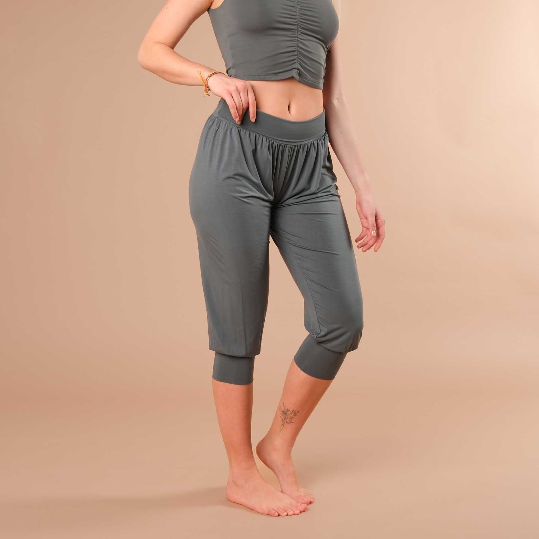 Pantalon de Yoga Goa 3/4 (Capri) émeraude