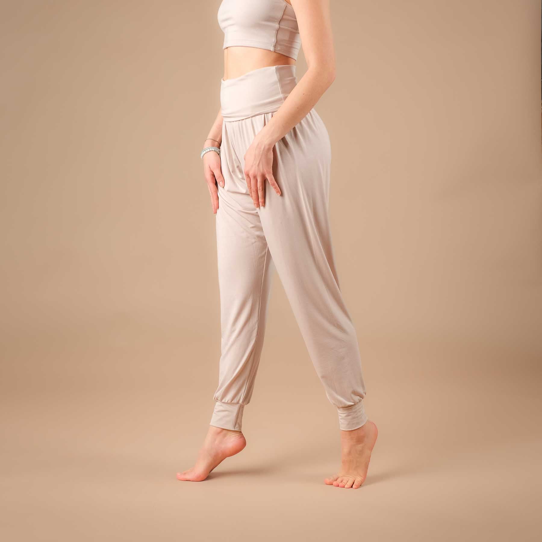 Pantalon de yoga décontracté Taj Mahal long fabriqué de manière durable en Suisse sable