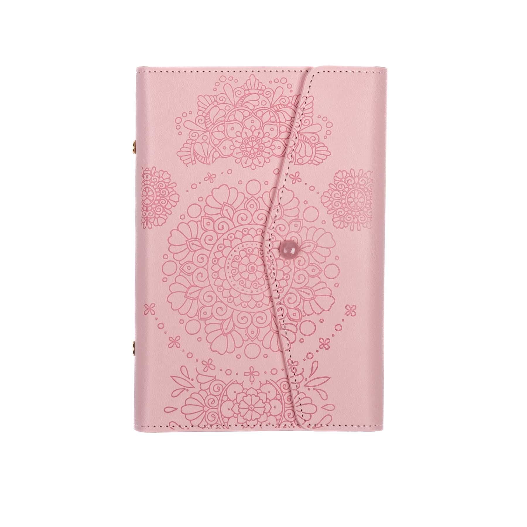 Carnet de notes Yoga à anneaux avec rabat fermeture magnétique et pierre précieuse, cartonné, avec design mandala