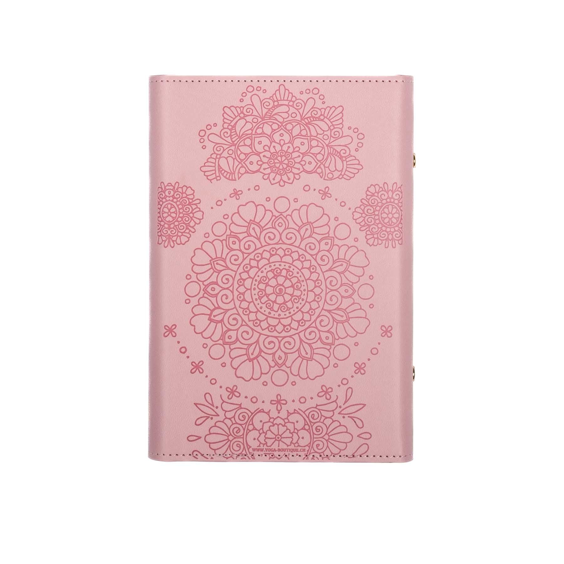 Carnet de notes Yoga à anneaux avec rabat fermeture magnétique et pierre précieuse, cartonné, avec design mandala